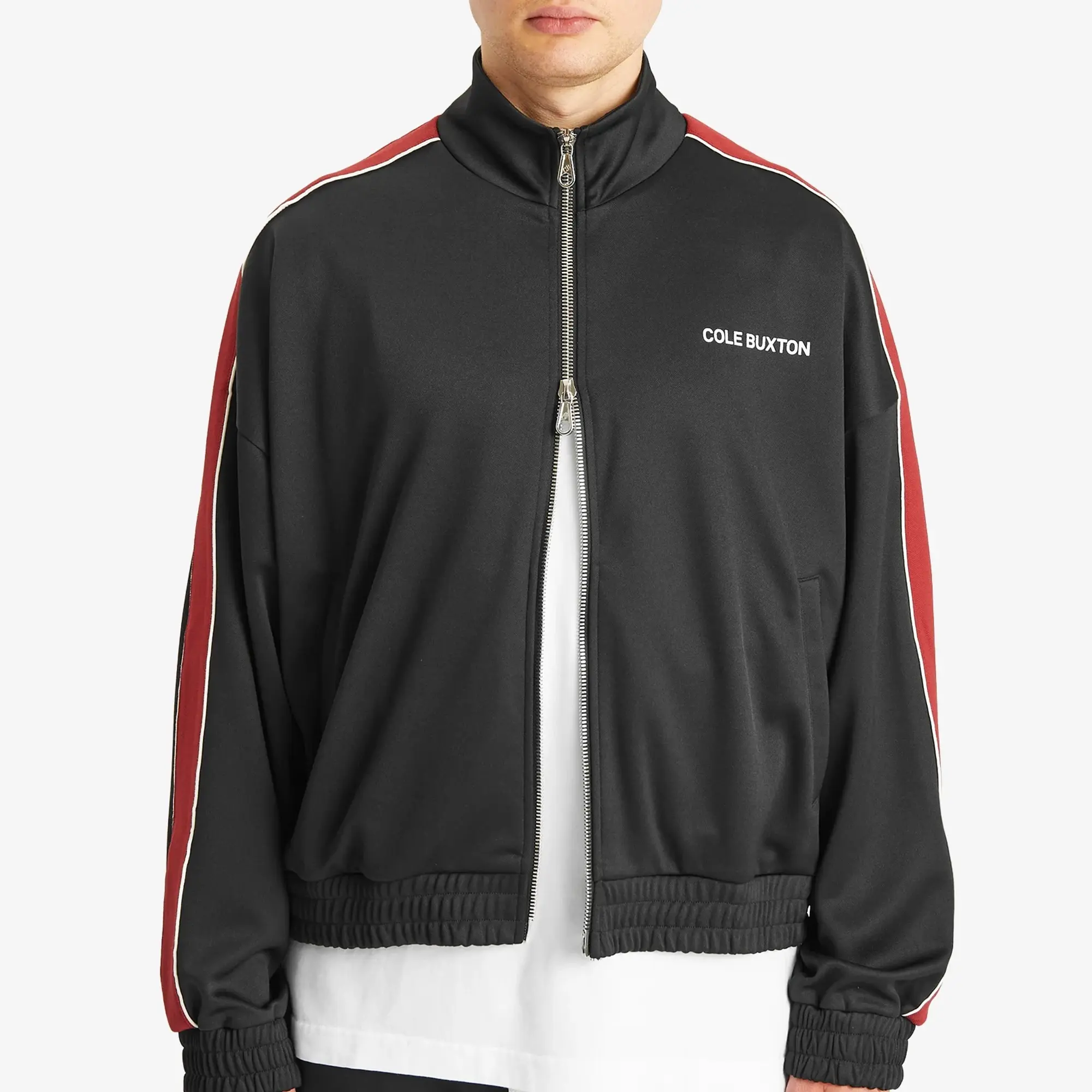Cole Buxton Men's Contrast Tape Track Jacket Black/Red