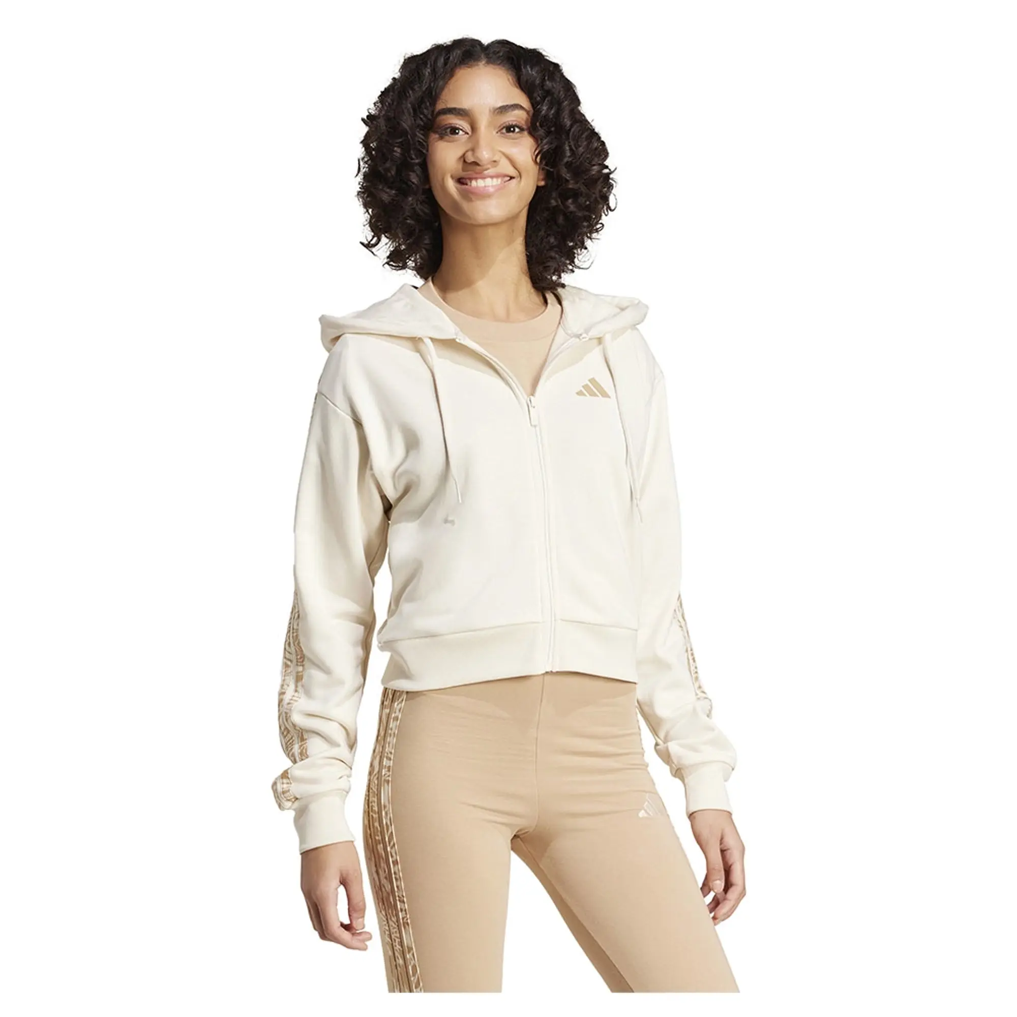 Adidas Essentials Seasonals Animal French Terry Full Zip Sweatshirt