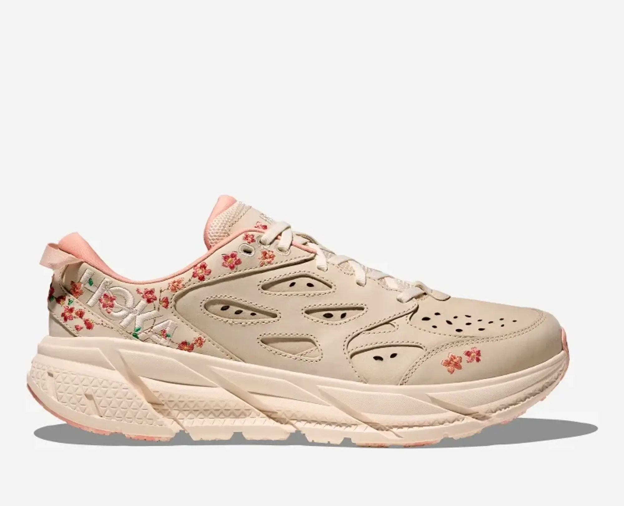 Hoka Vibrant Bloom Clifton L In Vanilla/Dry Clay