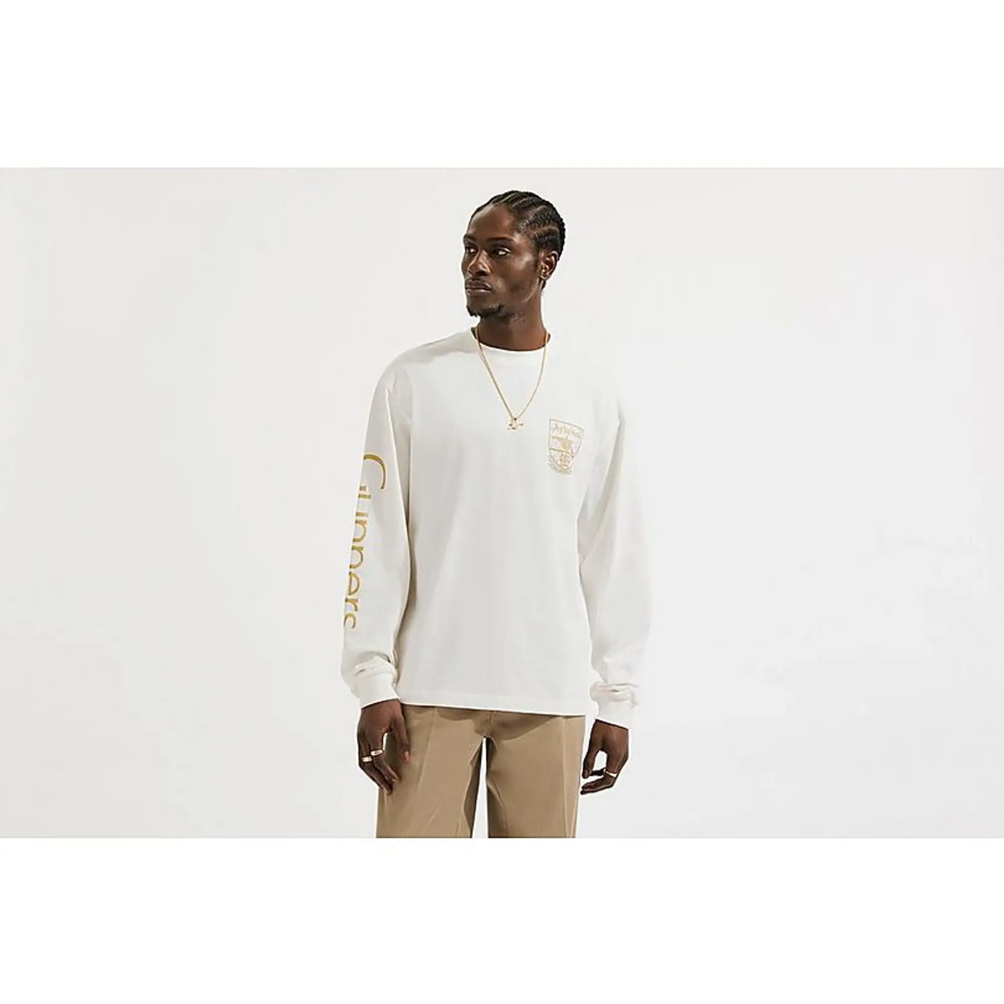 Arsenal Retro Crest White Long Sleeved T-Shirt, Multicolor