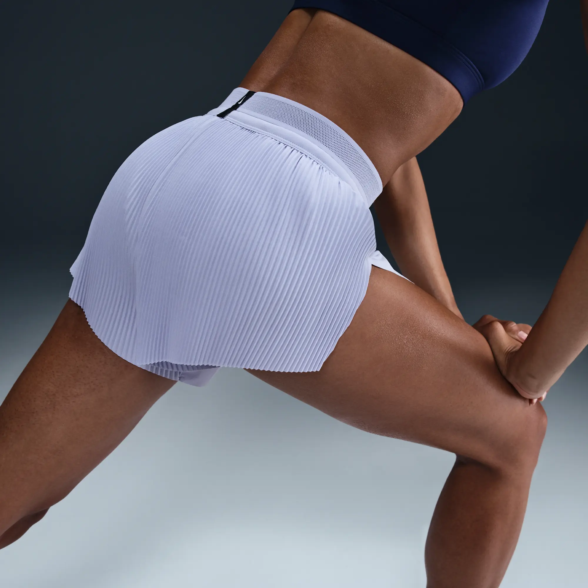 Nike AeroSwift Women's Dri-FIT ADV Mid-Rise Brief-Lined 8cm (approx.) Running Shorts - Grey - Recycled Polyester Minimum