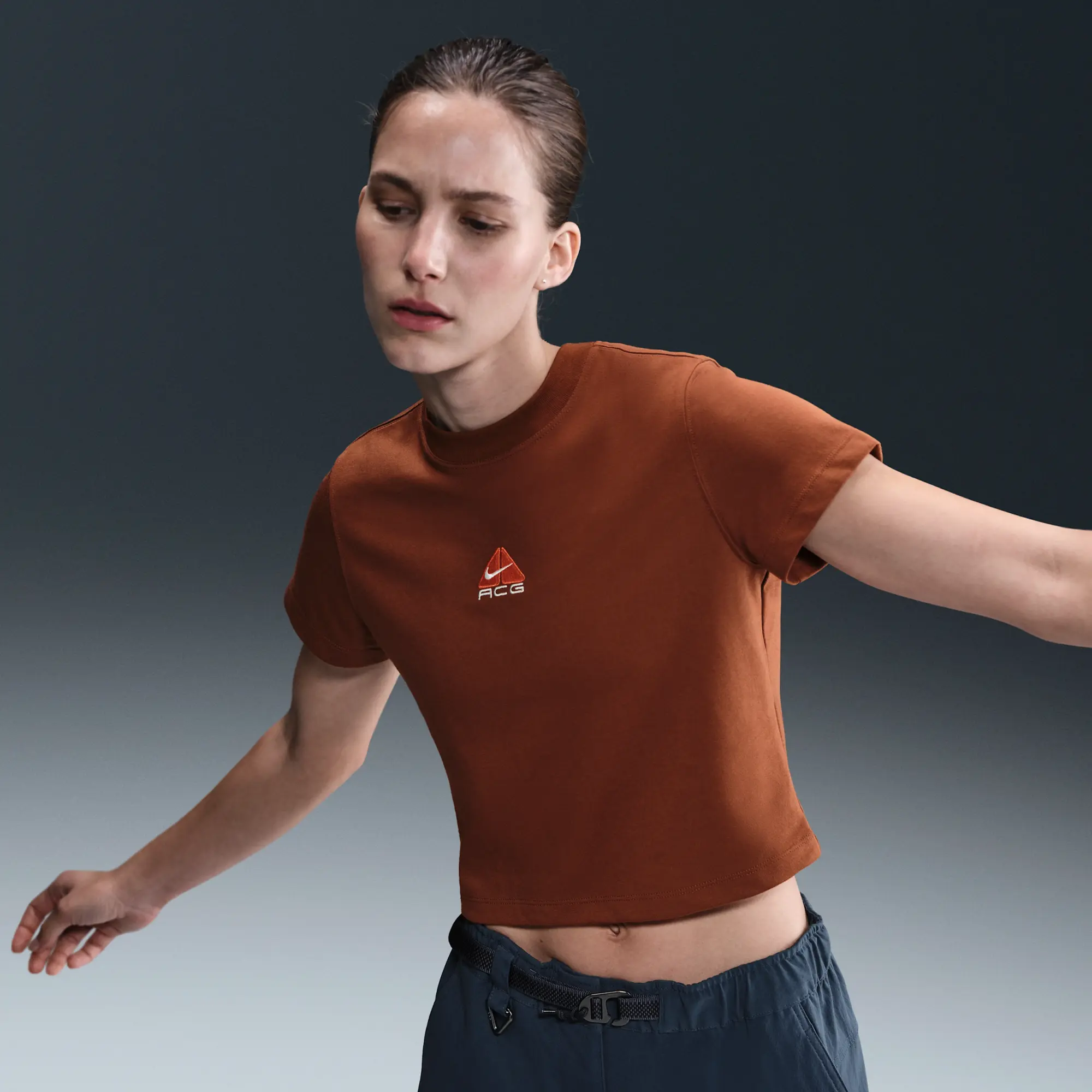 Nike ACG Women's Dri-FIT Short-Sleeve T-Shirt - Brown - Sustainable Materials