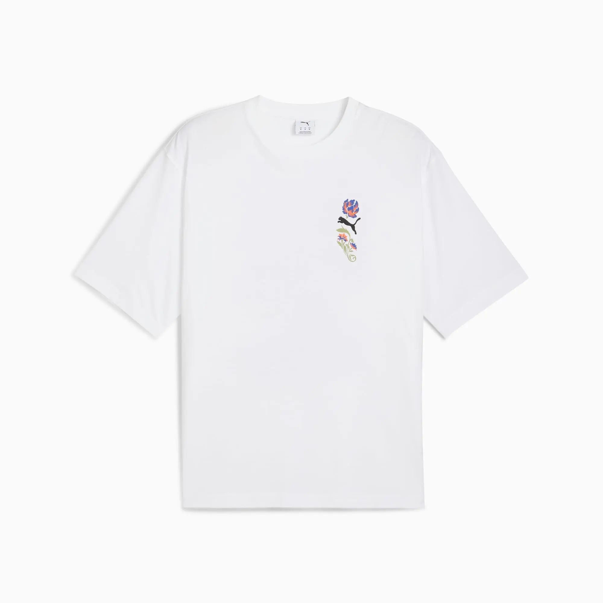 PUMA Floral Sport Graphic Boxy T-Shirt Men, White, size Large