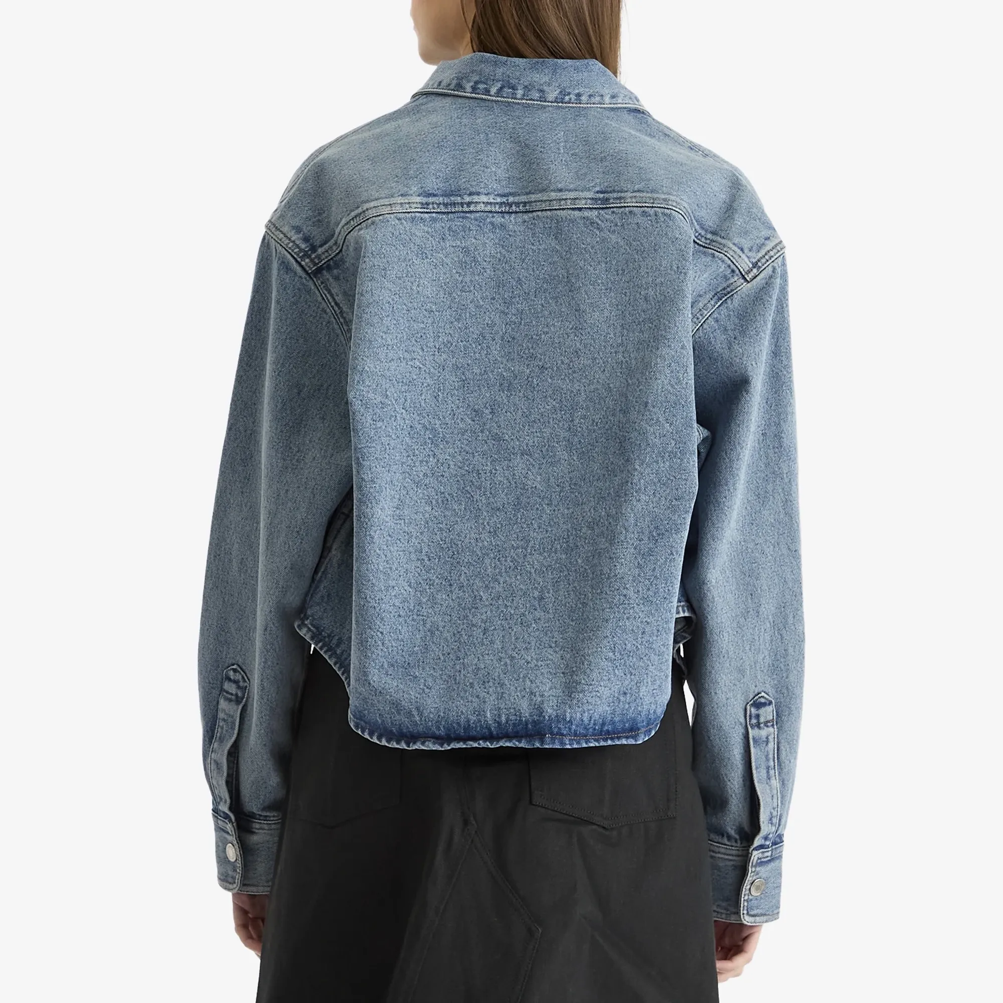 Ami•*¨*•.¸♬︎ AMI Paris Women's ADC Cropped Denim Shirt Blue | FSH168-DE0046-480