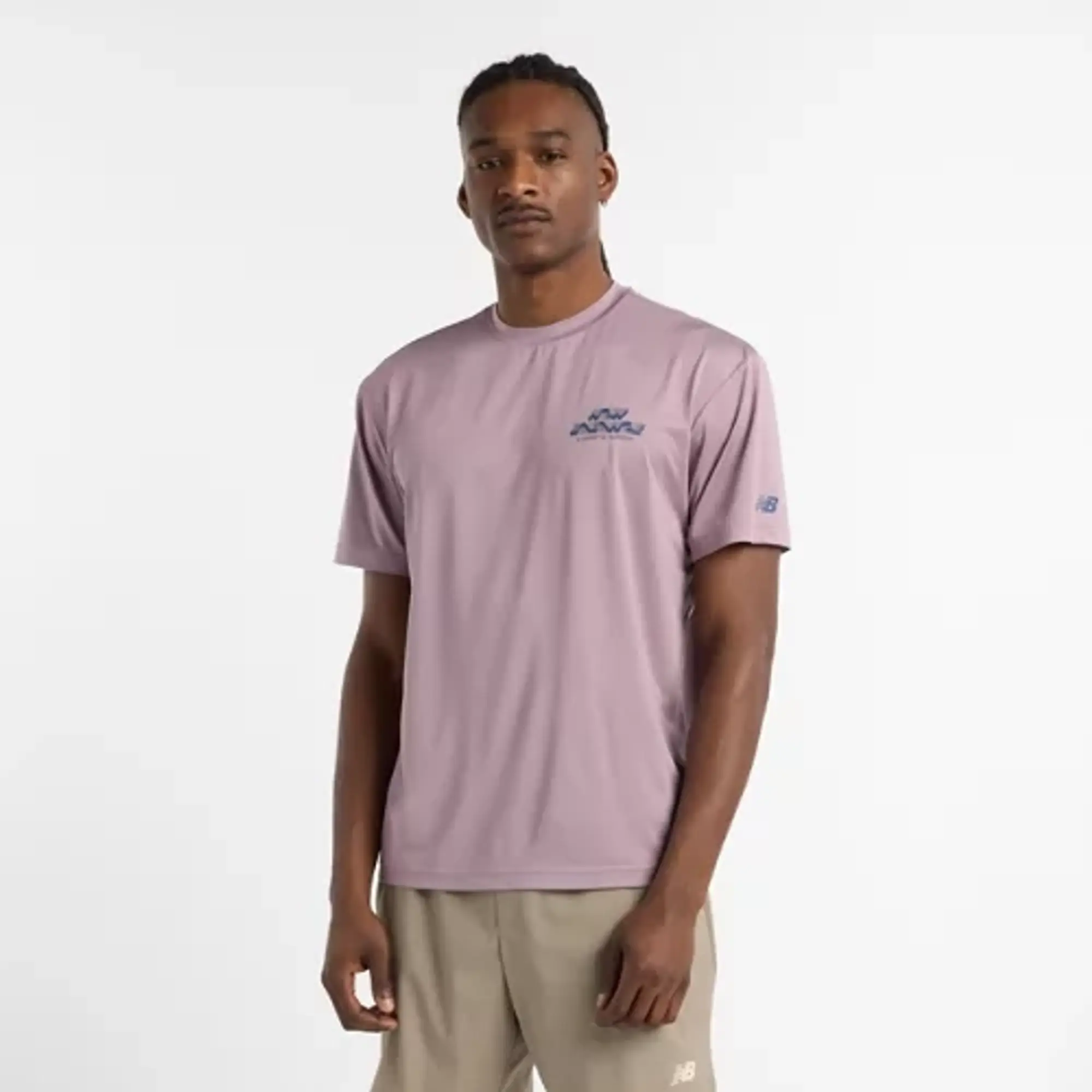 New Balance Men's Run Energy T-Shirt in Purple Poly Knit