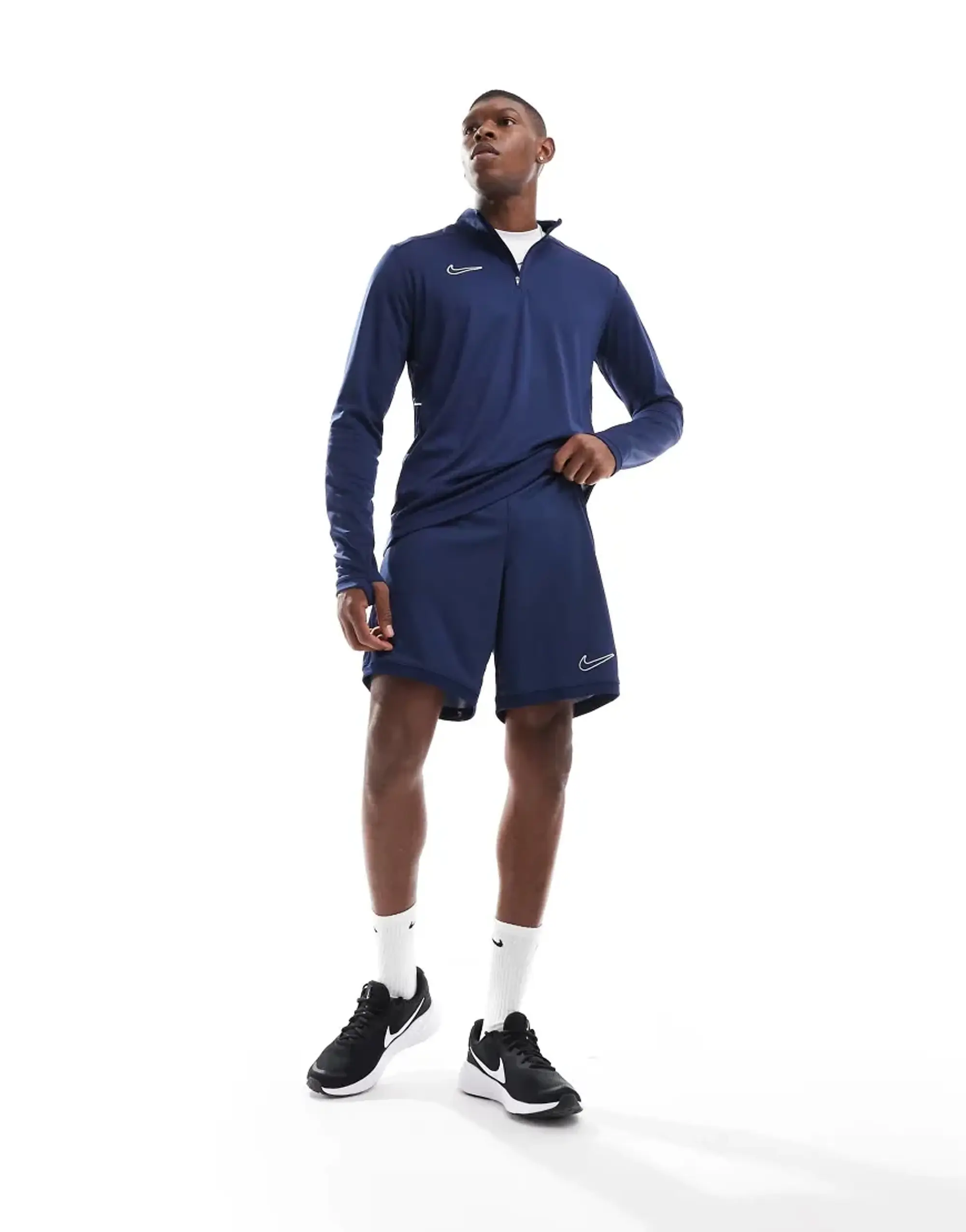 Men's Nike Academy Shorts in Navy Blue/White 