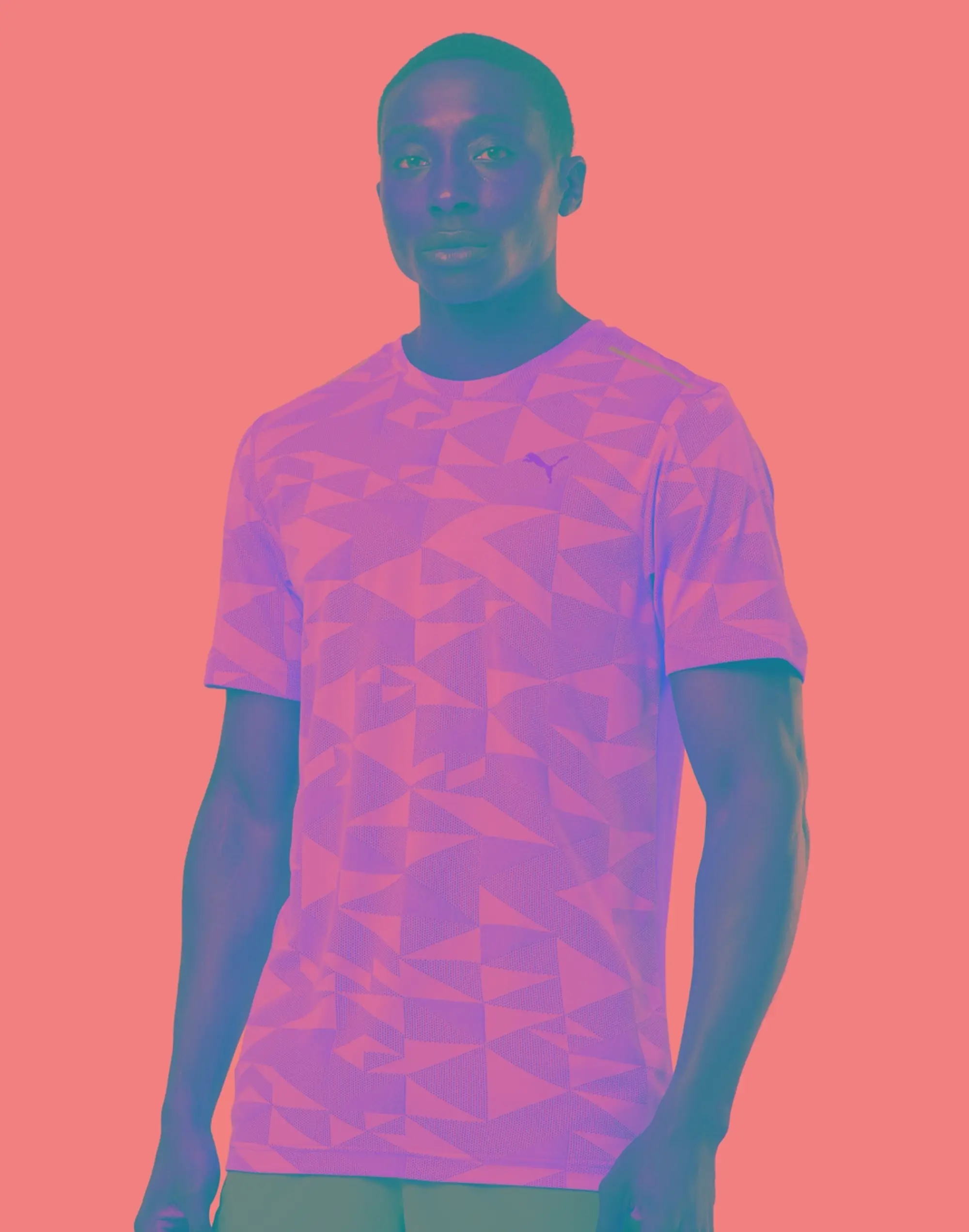 Men's Puma Aop Speed T-Shirt in Red 