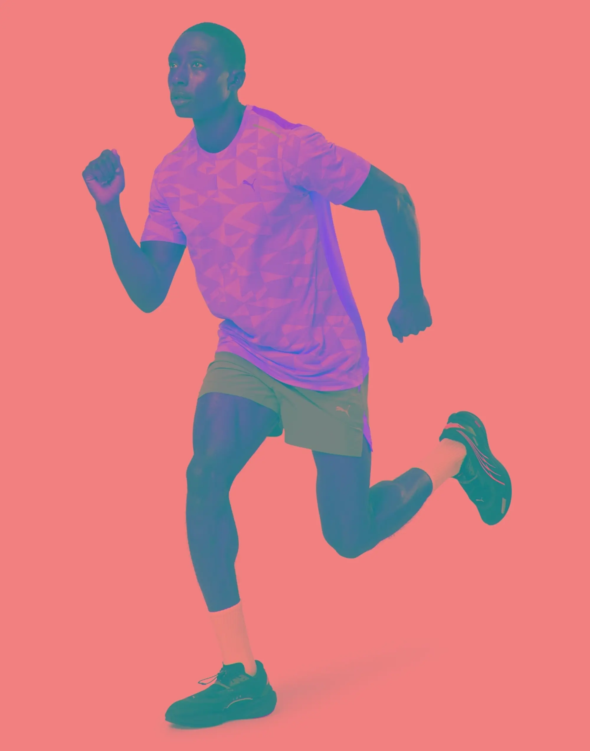 Men's Puma Aop Speed T-Shirt in Red 