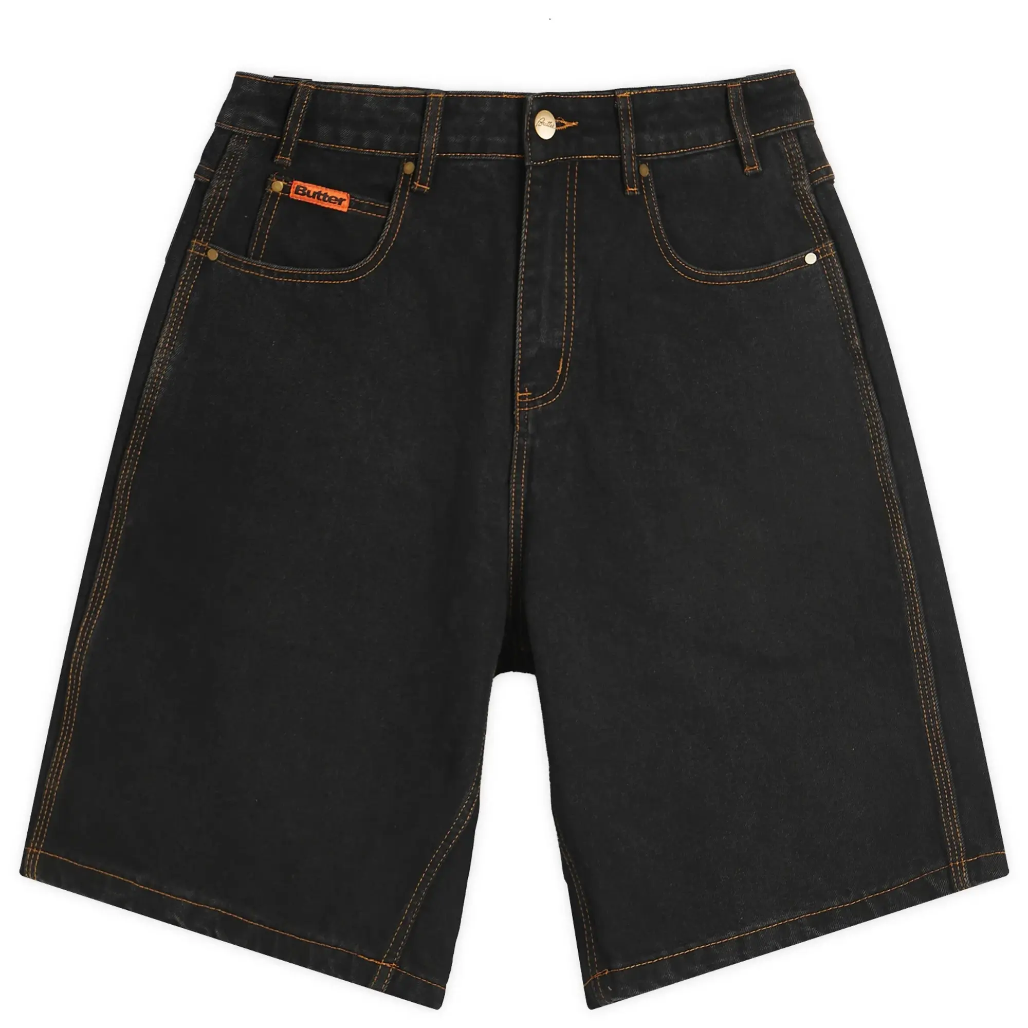 Butter Goods Men's Baggy Denim Shorts Washed Black