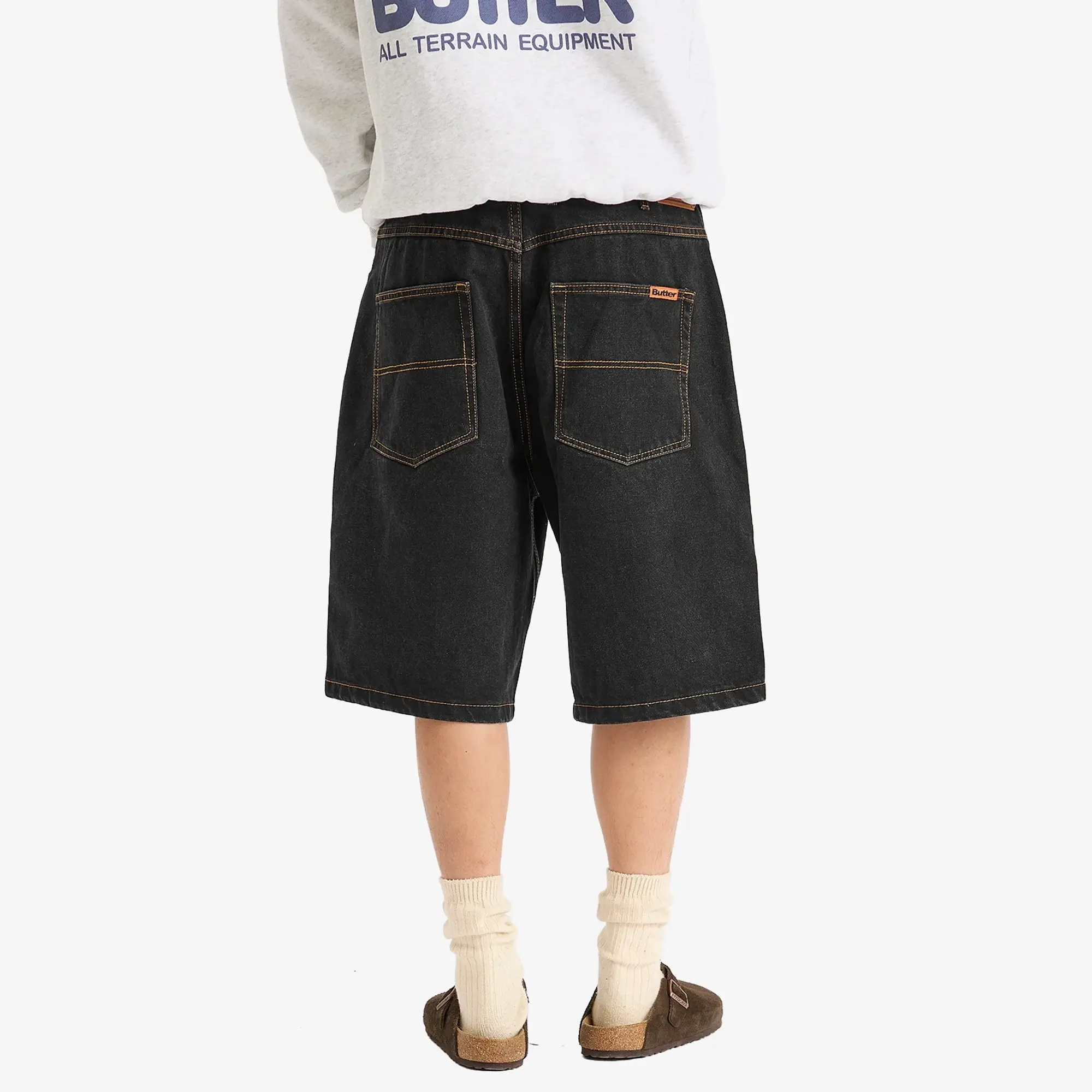 Butter Goods Men's Baggy Denim Shorts Washed Black