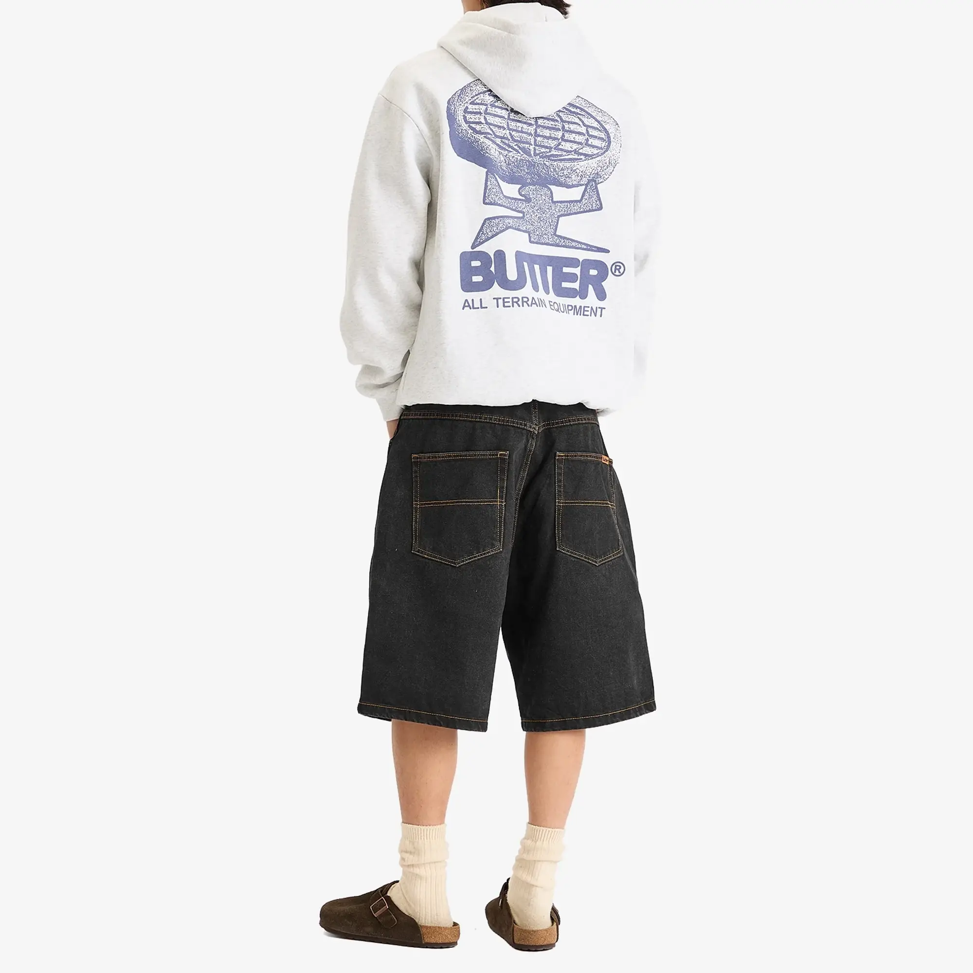 Butter Goods Men's Baggy Denim Shorts Washed Black