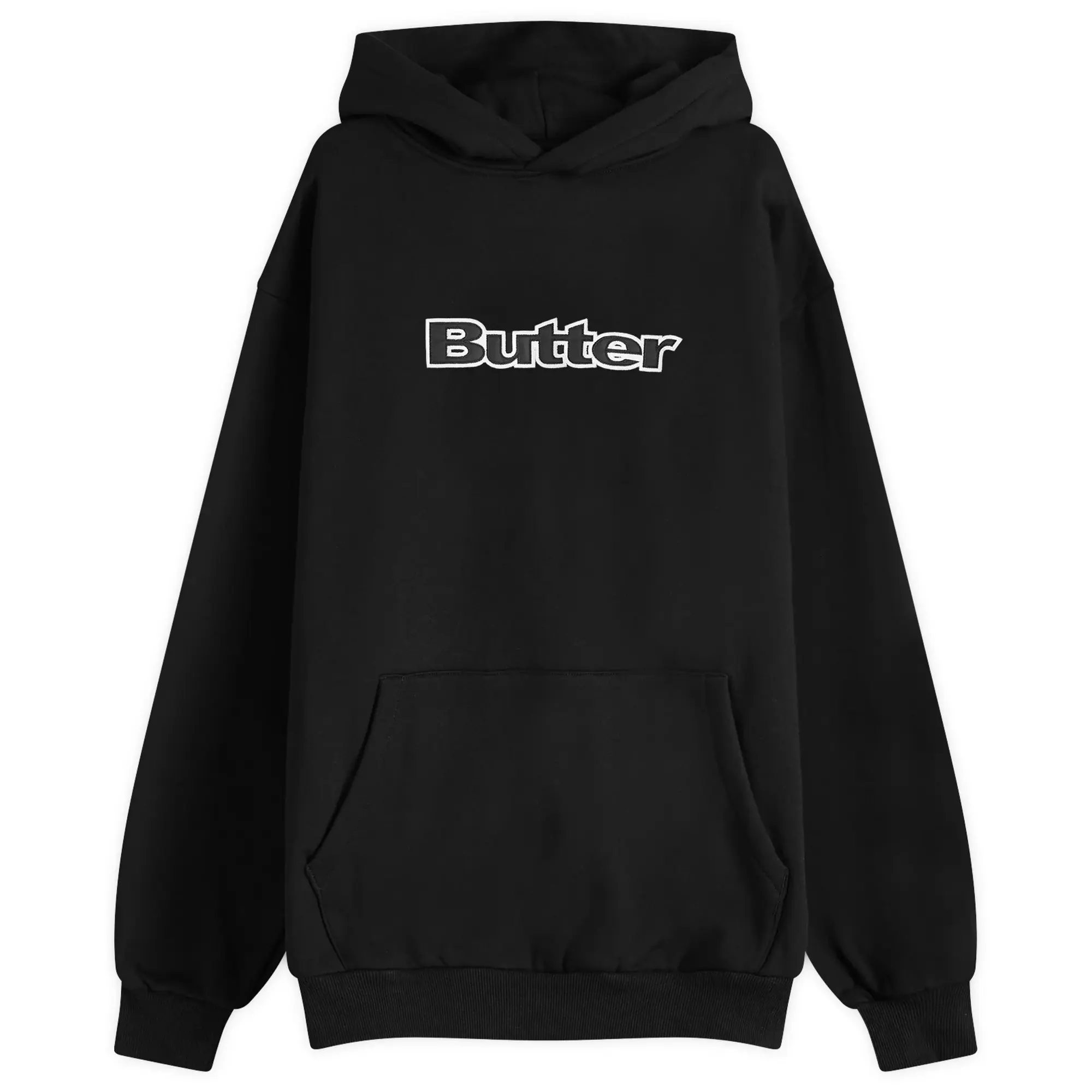 Butter Goods Men's Satin Logo Applique Hoodie Black