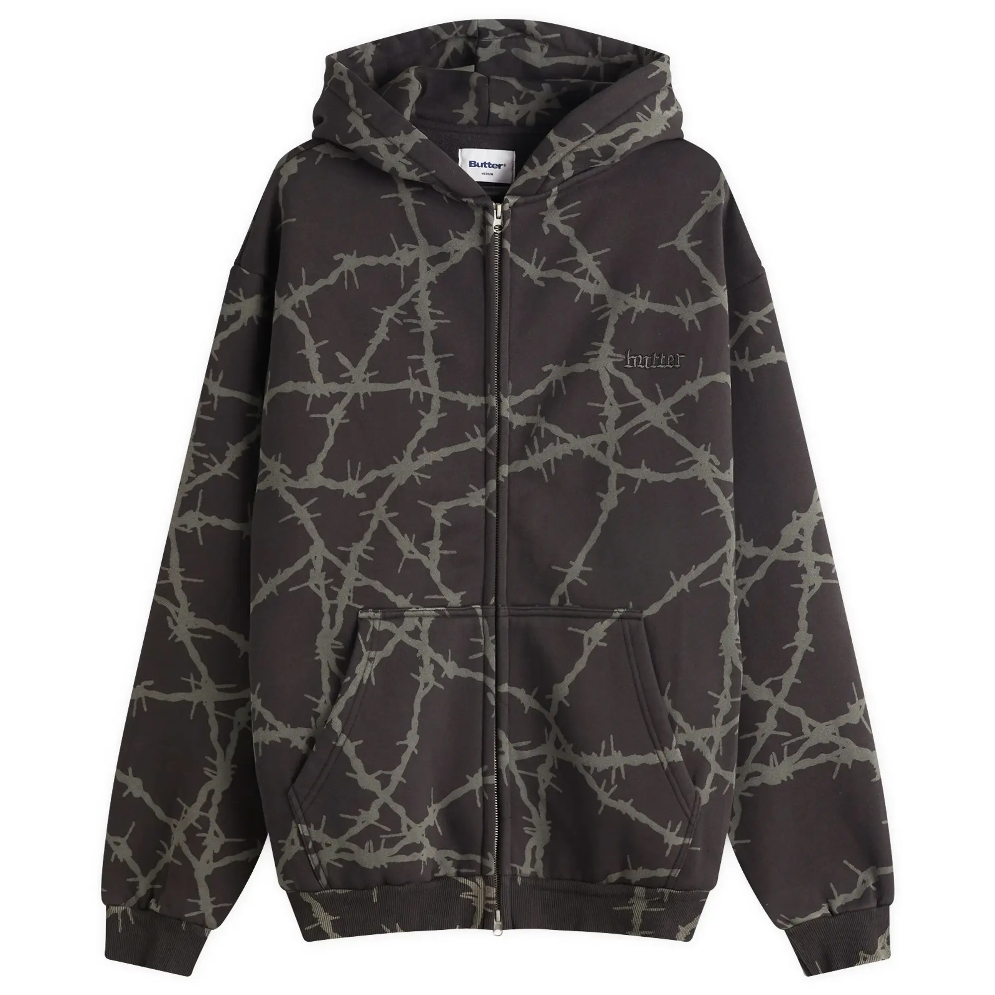 Butter Goods Men's Wired Zip Hoodie Charcoal