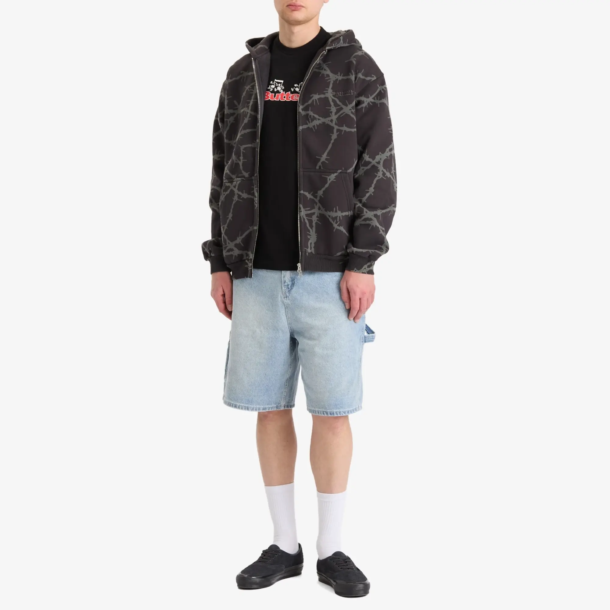 Butter Goods Men's Wired Zip Hoodie Charcoal
