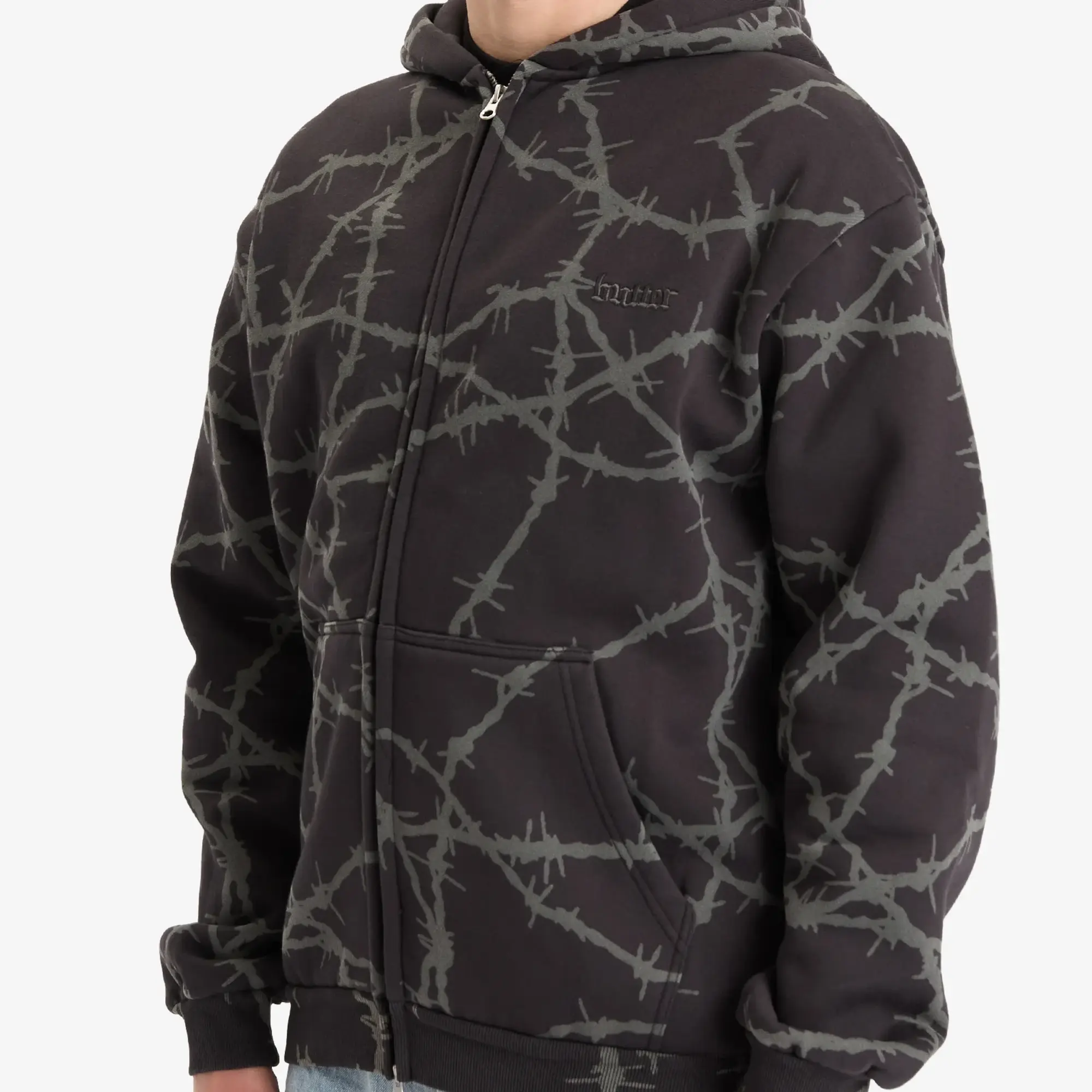 Butter Goods Men's Wired Zip Hoodie Charcoal