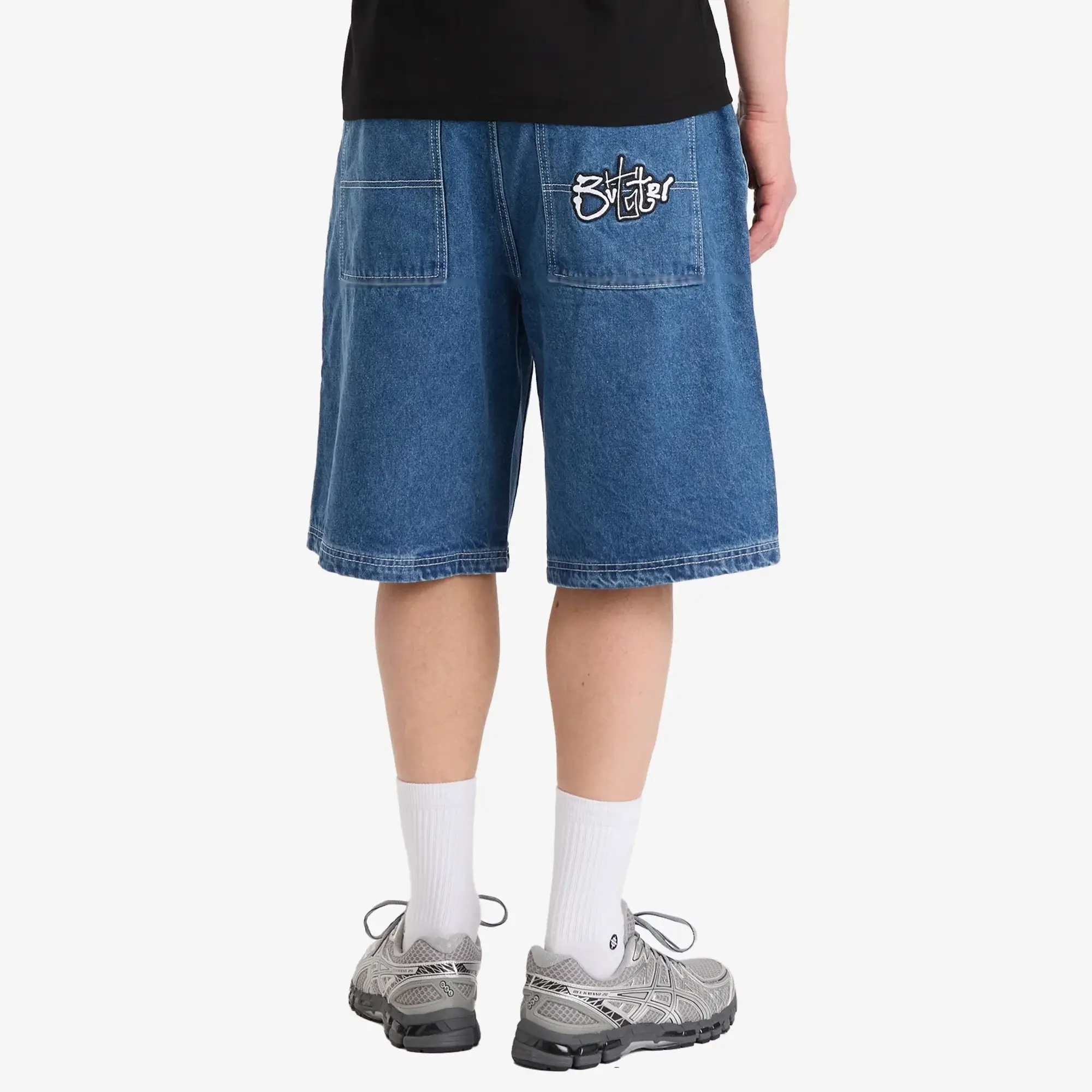 Butter Goods Men's Scribble Denim Shorts Mid Blue