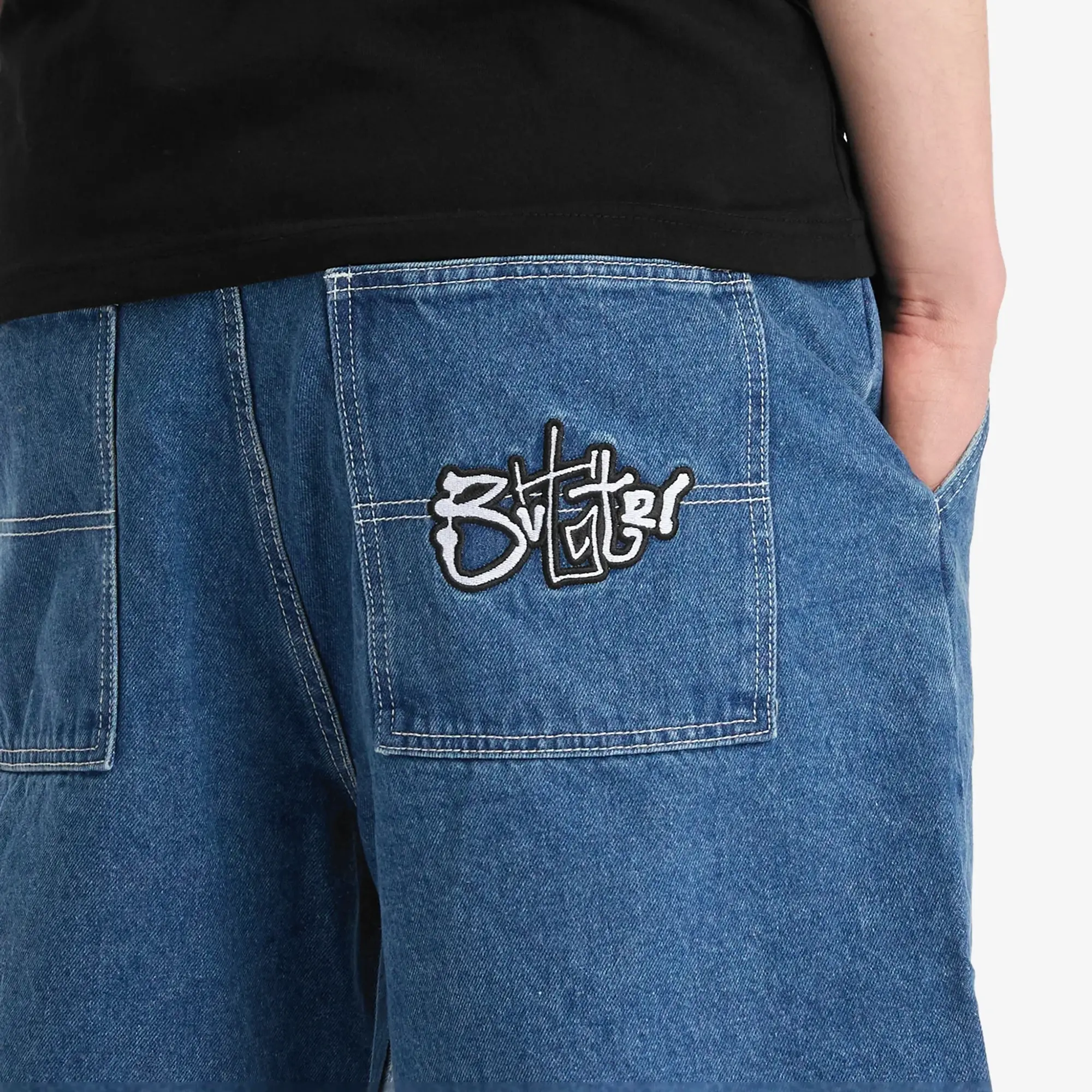 Butter Goods Men's Scribble Denim Shorts Mid Blue