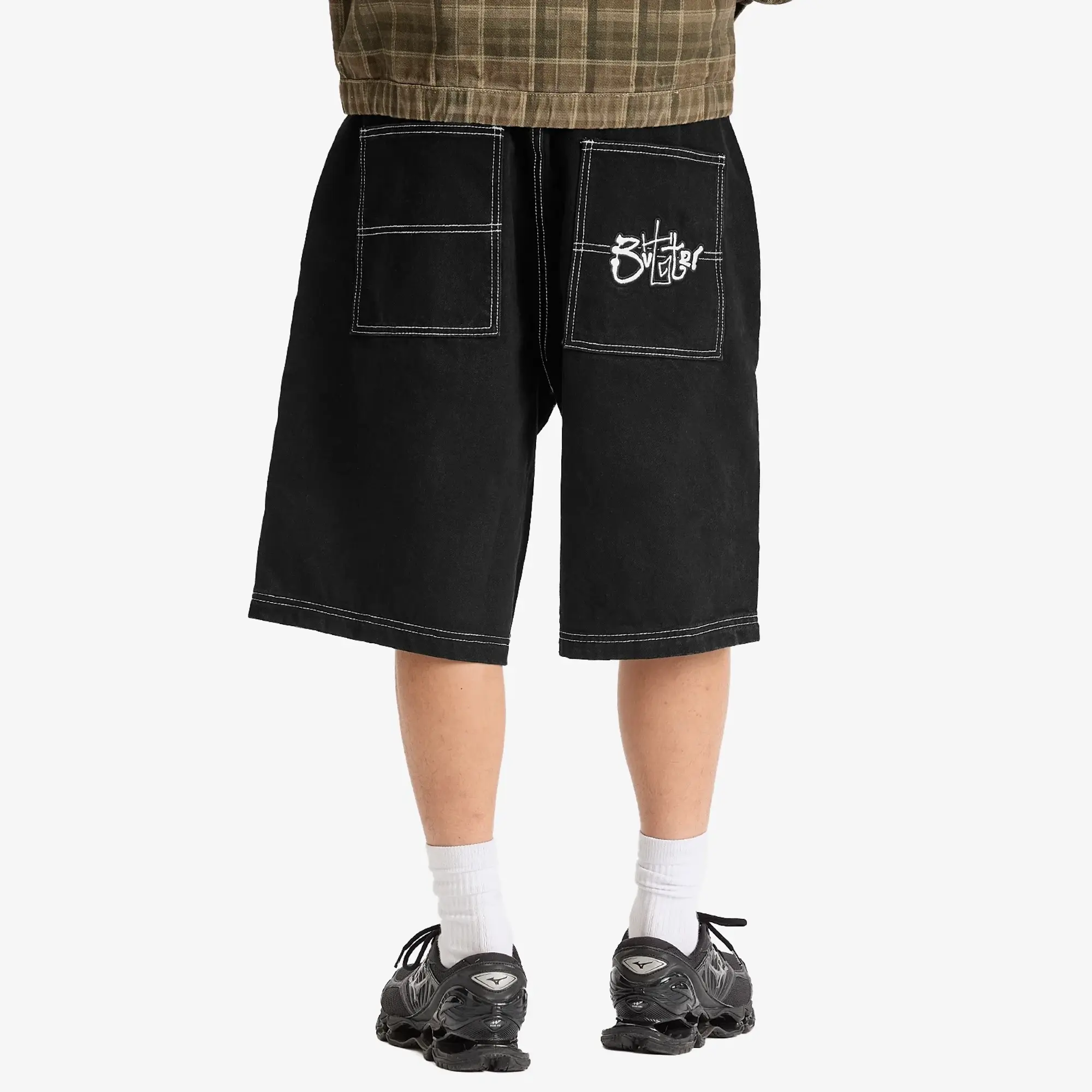Butter Goods Men's Scribble Denim Shorts Washed Black
