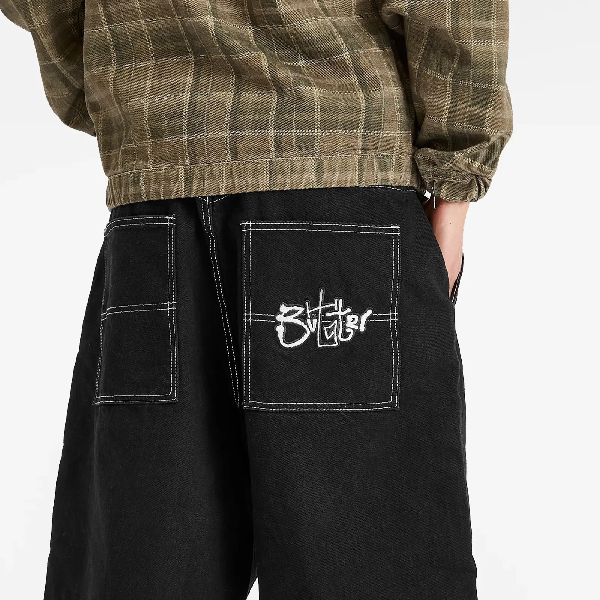 Butter Goods Men's Scribble Denim Shorts Washed Black