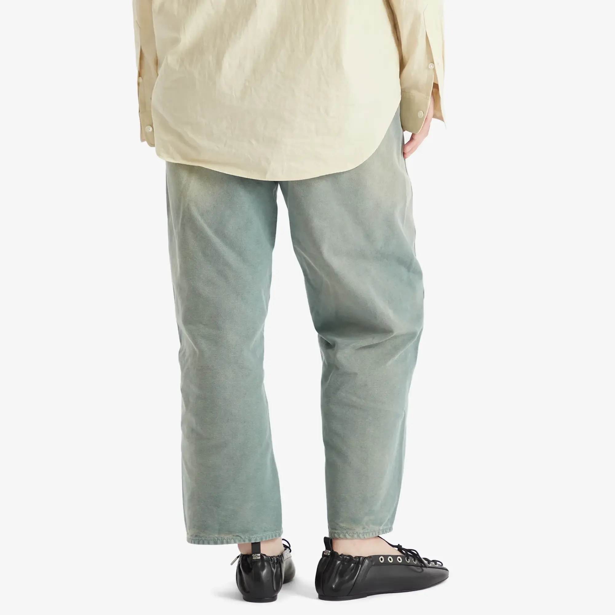 Auralee Women's Organic Cotton Duck Pants Ash Green