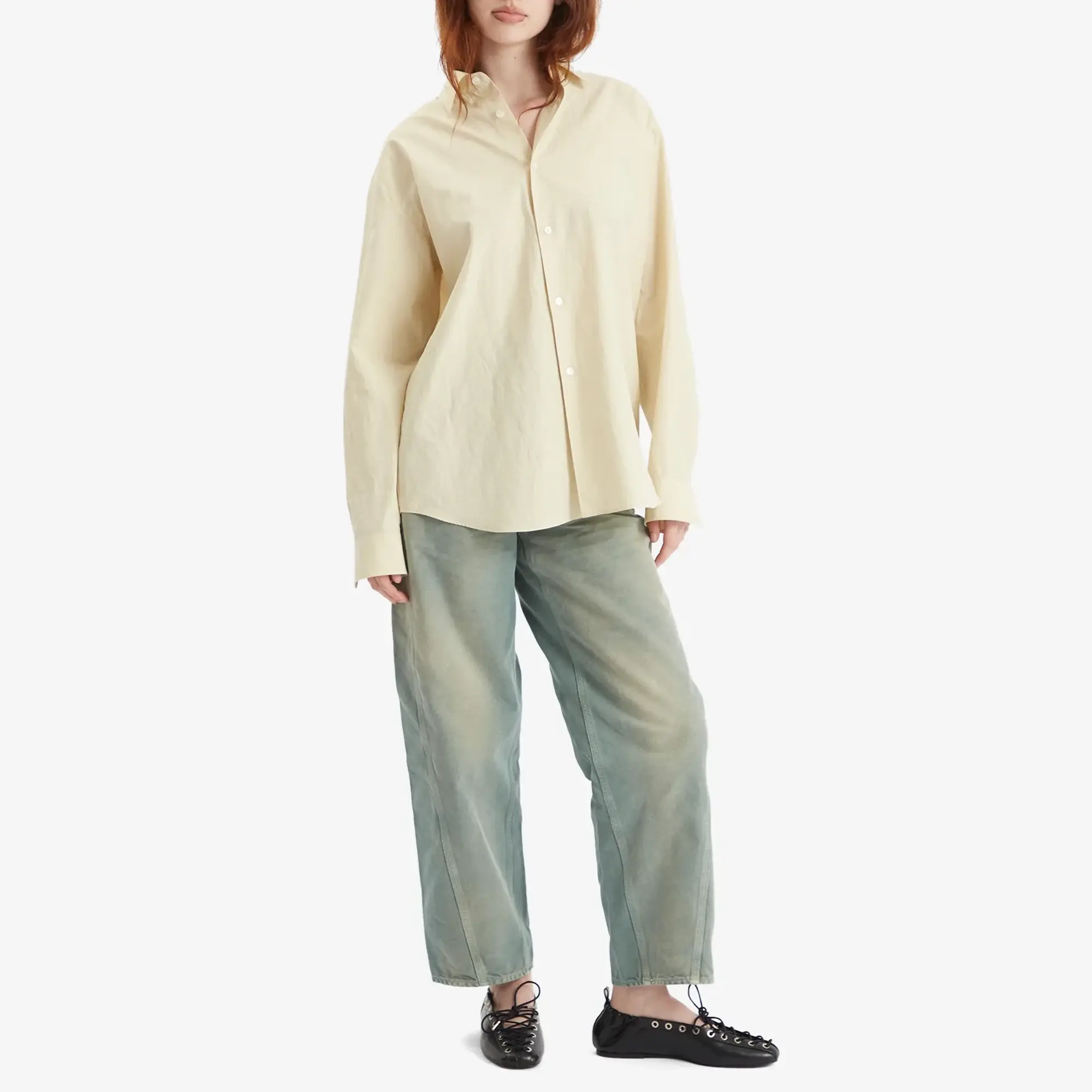 Auralee Women's Organic Cotton Duck Pants Ash Green