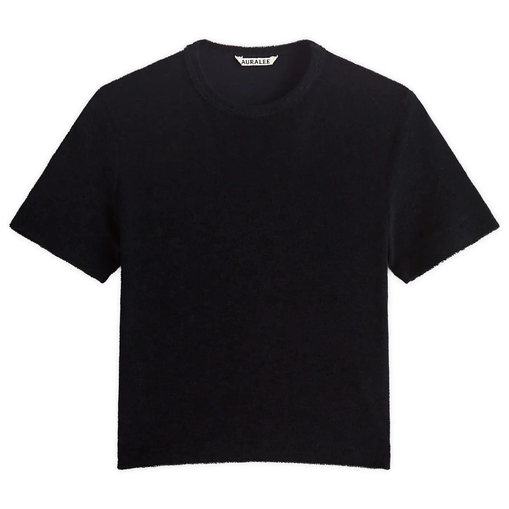 Auralee Women's Washable Wool Pile T-Shirt Navy