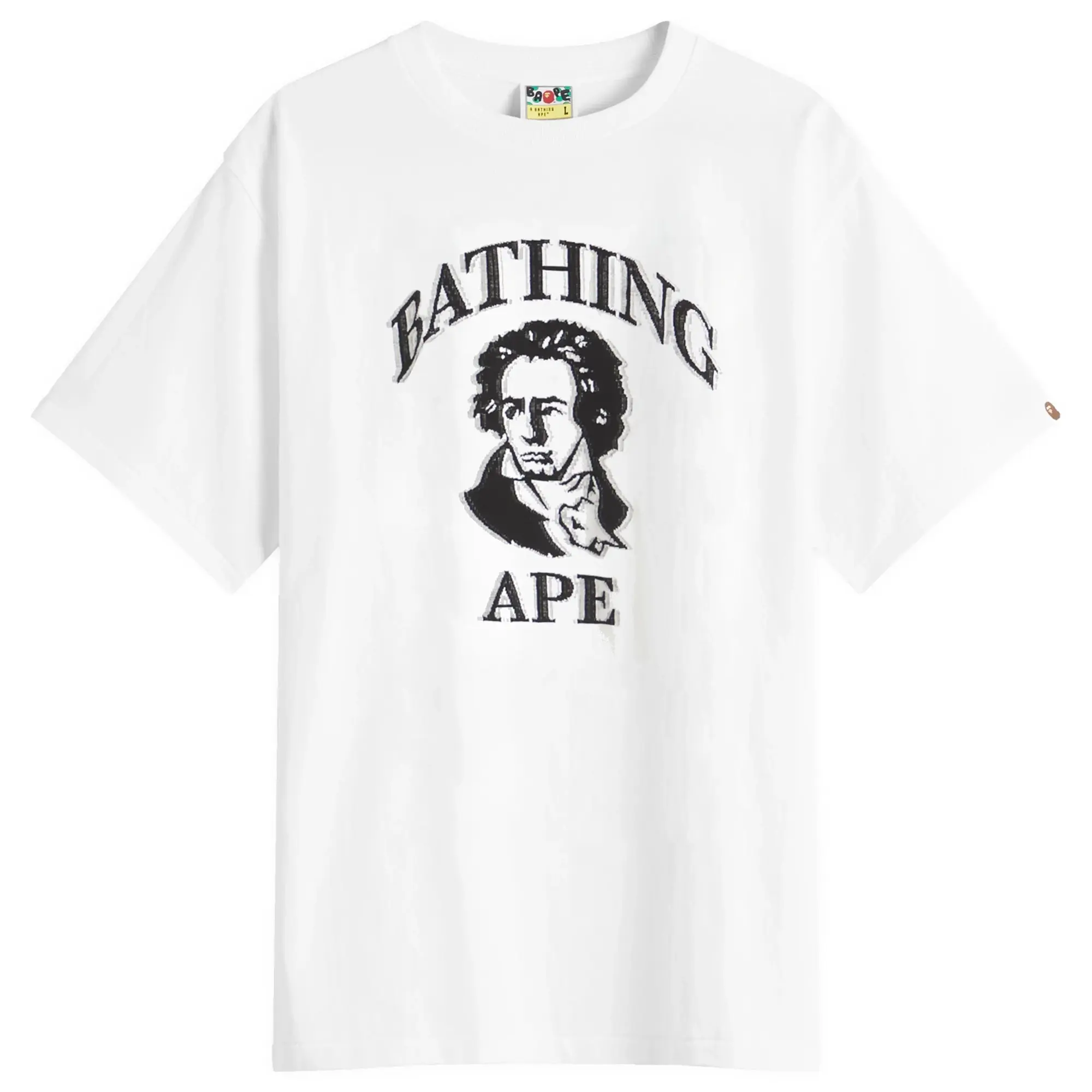 A Bathing Ape Men's Beethoven Graphic Relaxed Fit Tee White