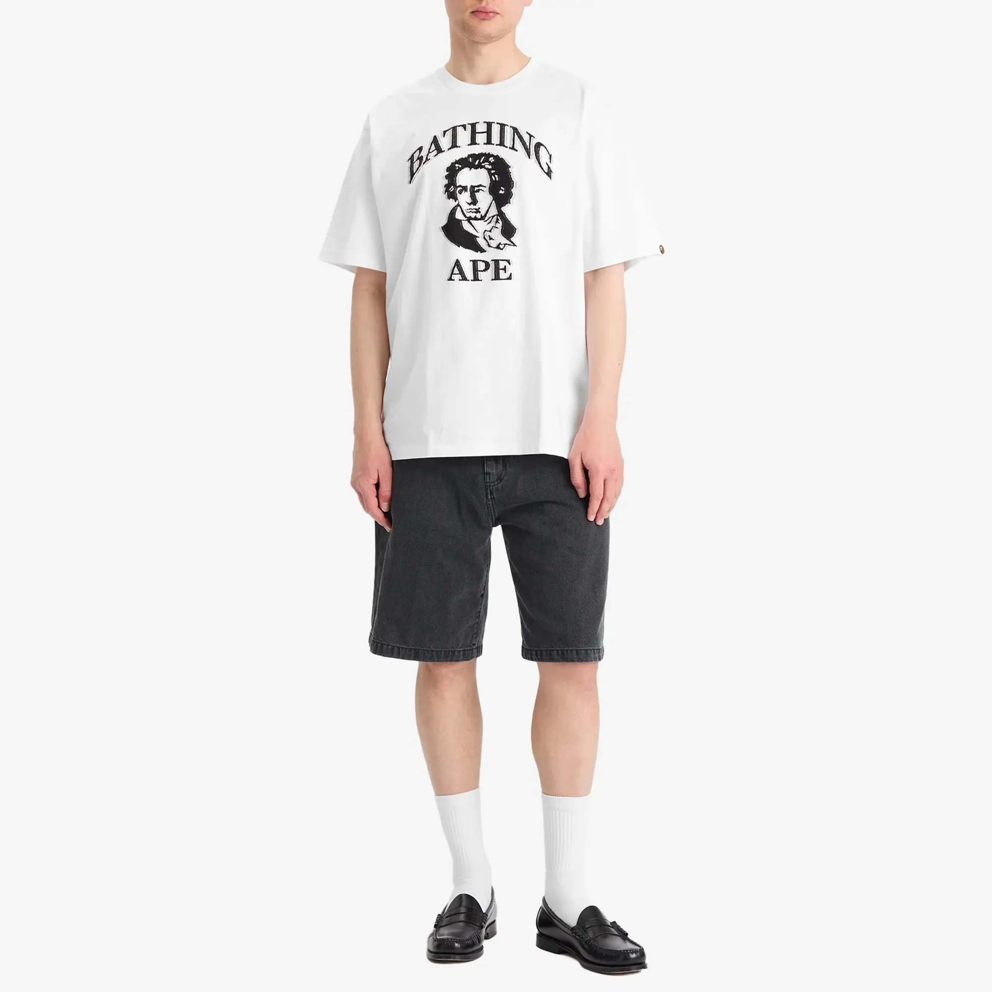 A Bathing Ape Men's Beethoven Graphic Relaxed Fit Tee White