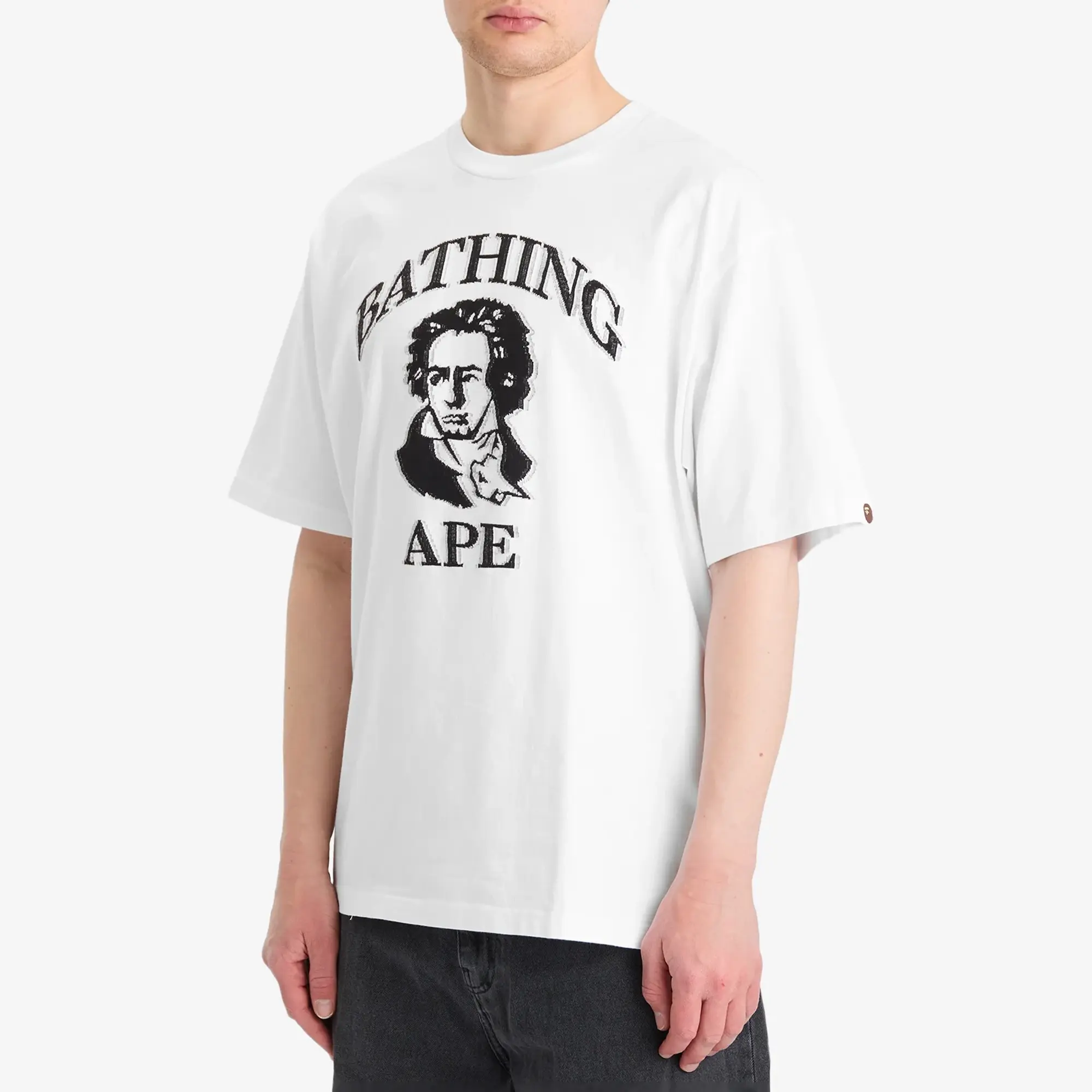 A Bathing Ape Men's Beethoven Graphic Relaxed Fit Tee White