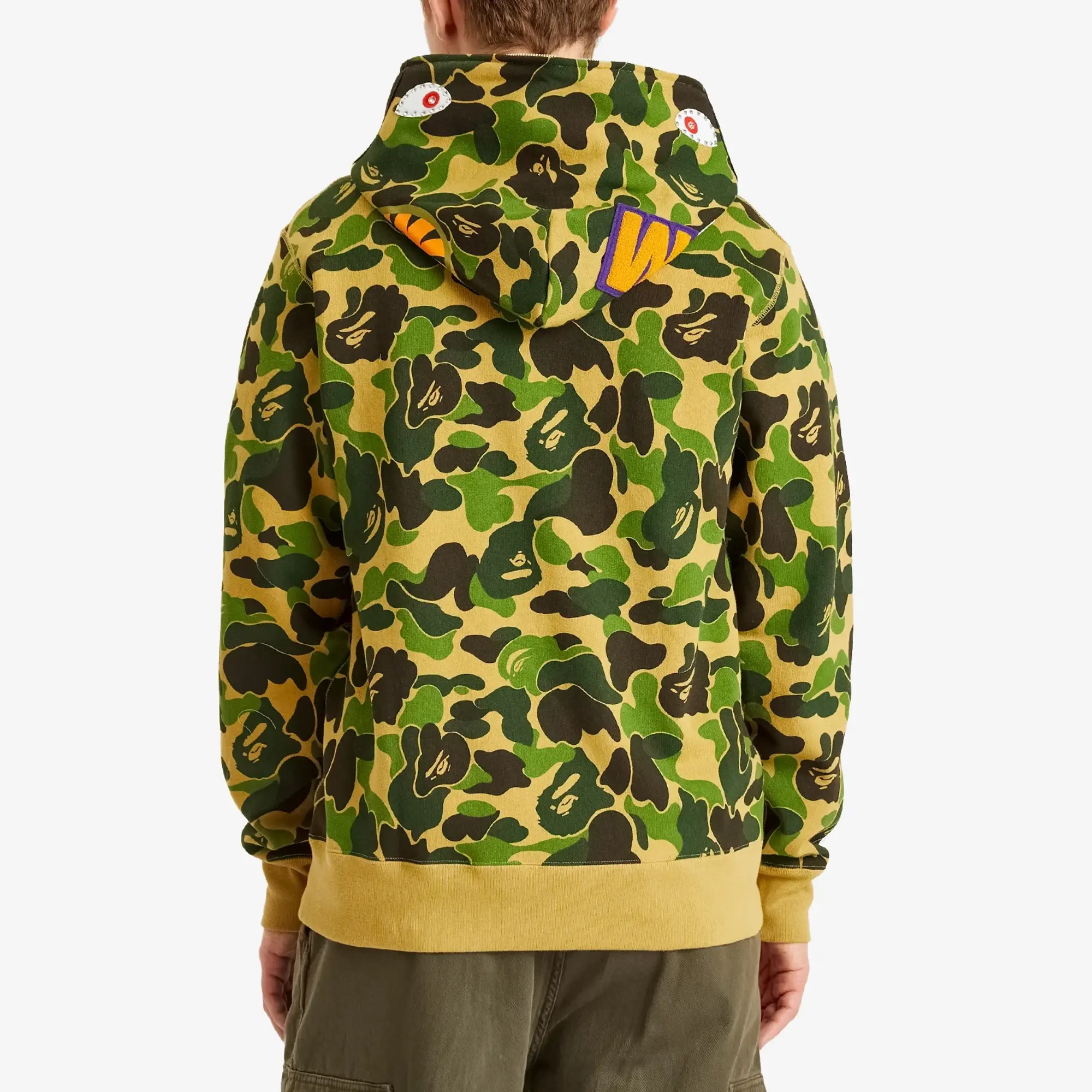 A Bathing Ape Men's Abc Camo Crystal Stone Shark Full Zip Hoodie Green