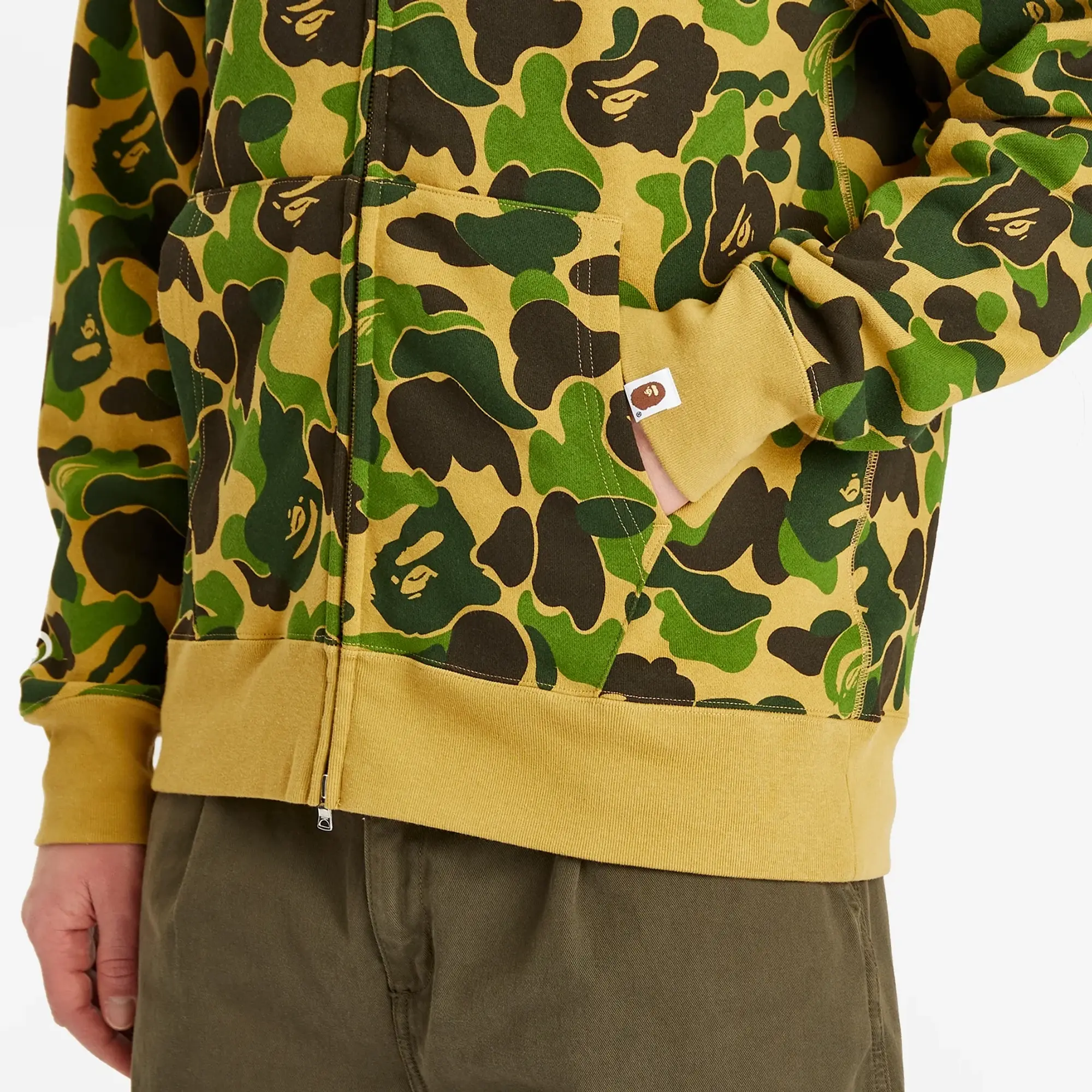 A Bathing Ape Men's Abc Camo Crystal Stone Shark Full Zip Hoodie Green