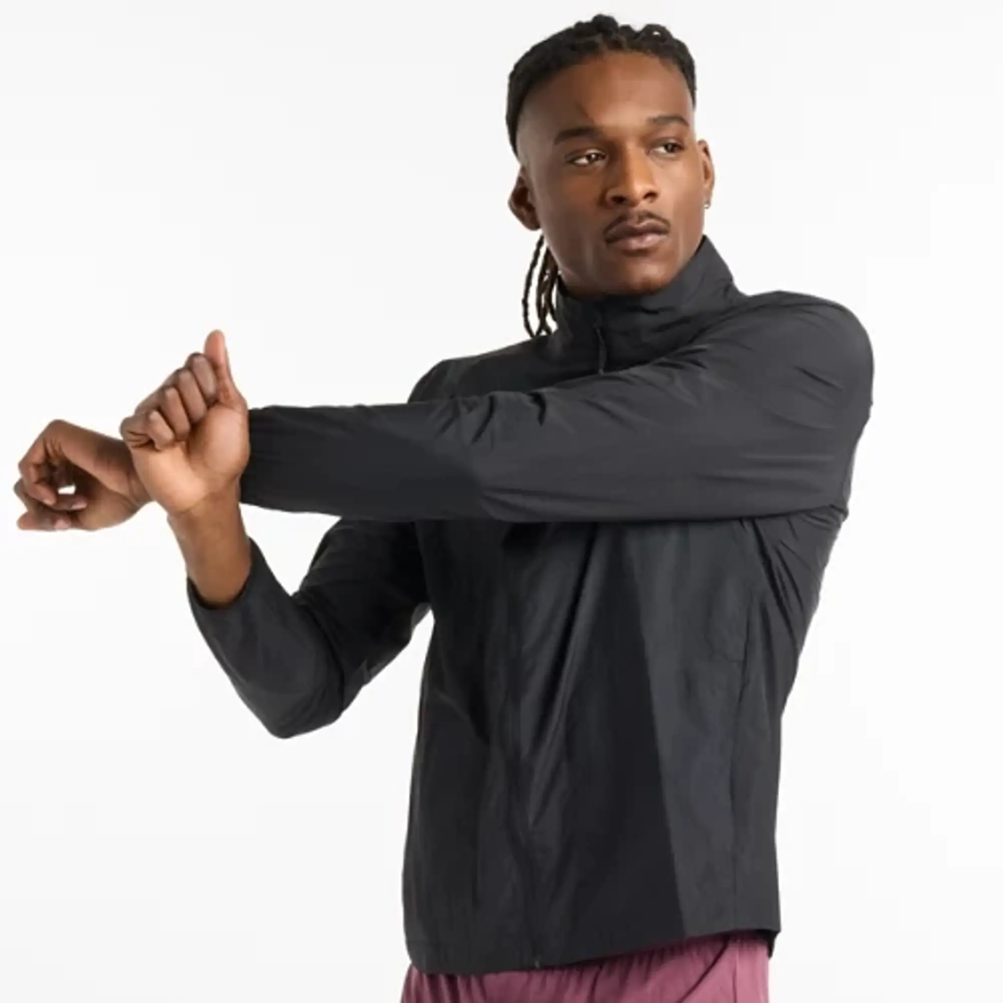 New Balance Men's London Edition Athletics Packable Jacket in Black Polywoven