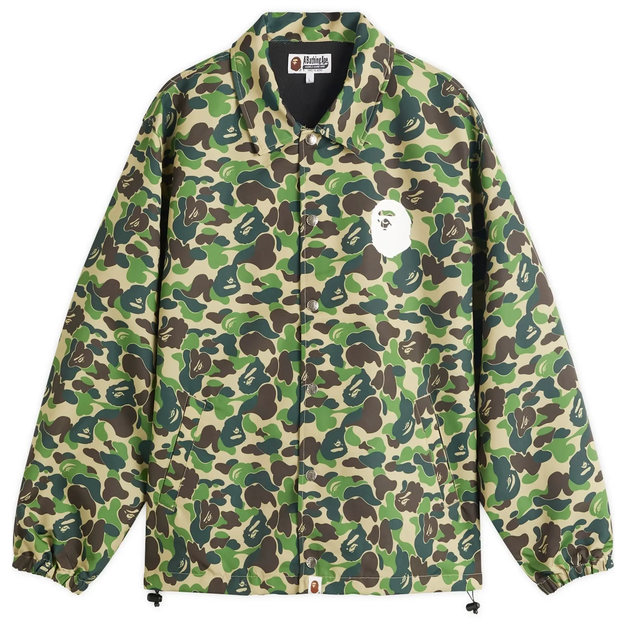 A Bathing Ape Men's Abc Camo Nyc Logo Coach Jacket Green