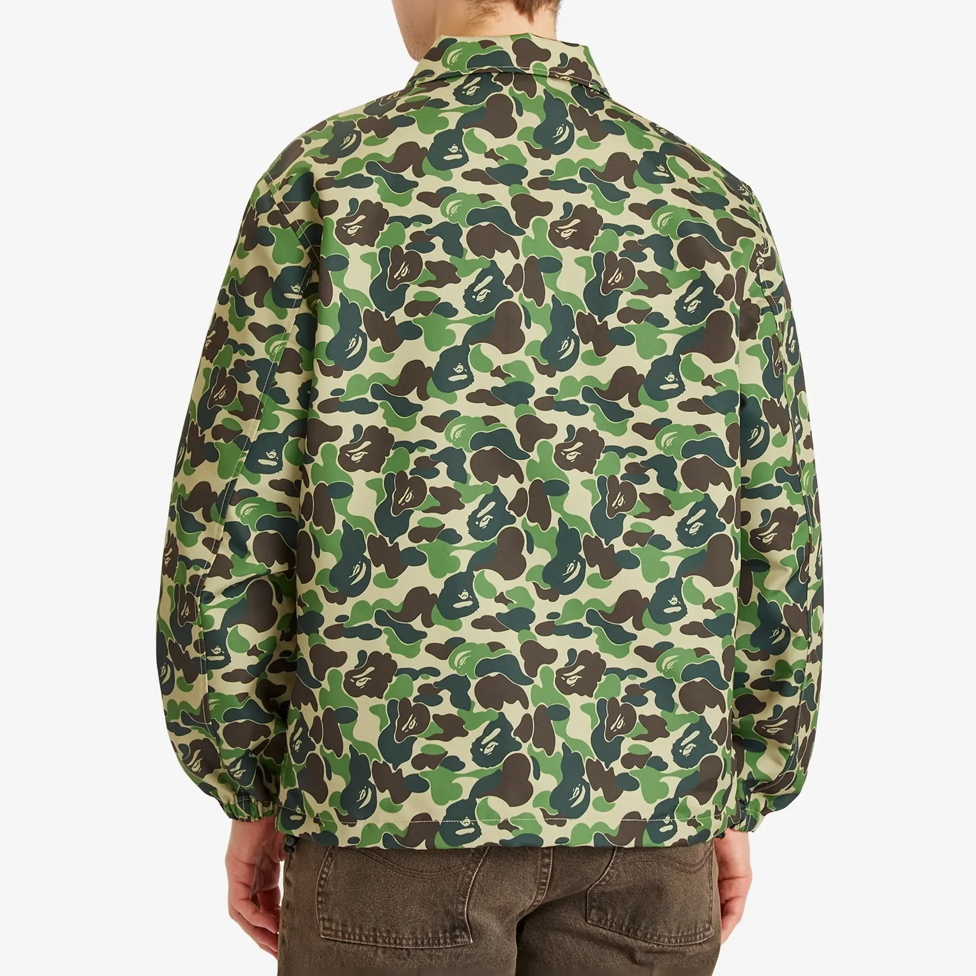 A Bathing Ape Men's Abc Camo Nyc Logo Coach Jacket Green