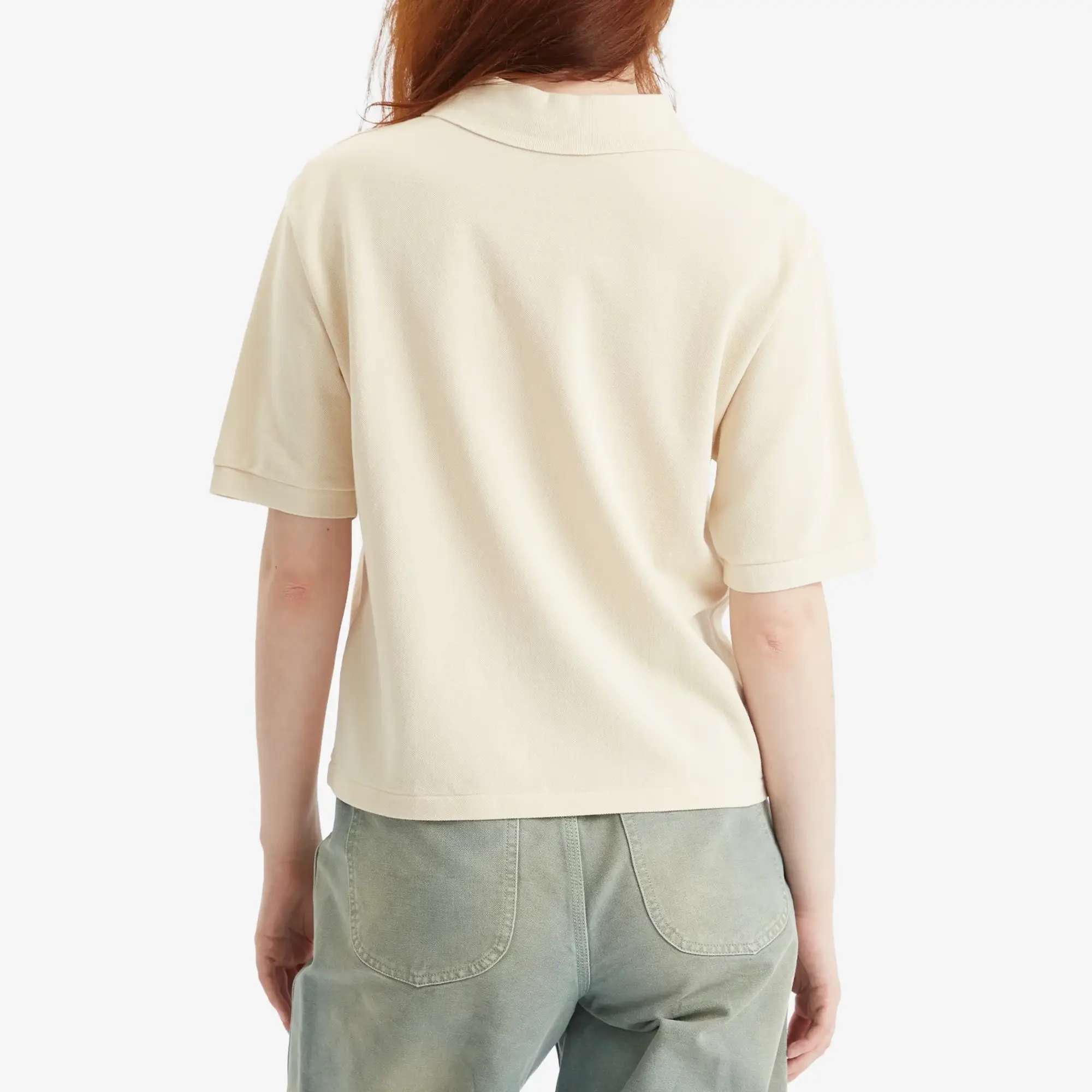 Auralee Women's High Gauge Pique Polo Ivory
