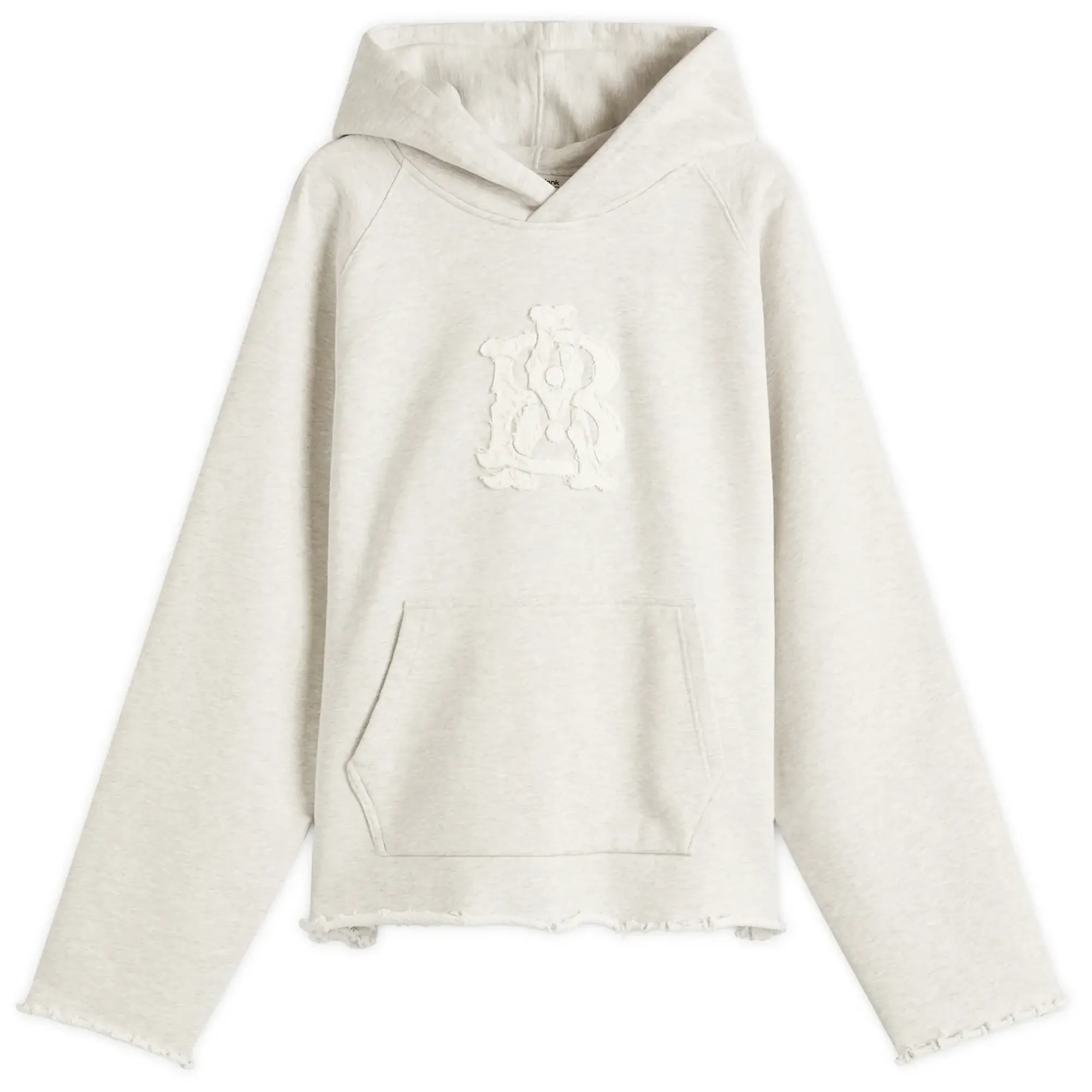 about:blank Men's Monogram Cut Off Hoodie Grey Marl