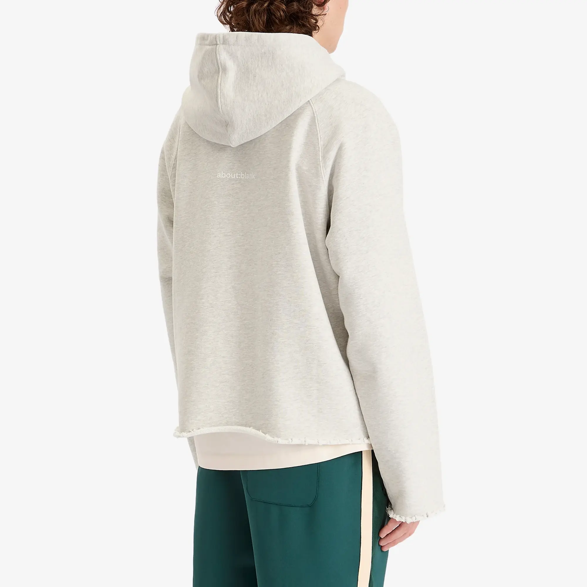 about:blank Men's Monogram Cut Off Hoodie Grey Marl