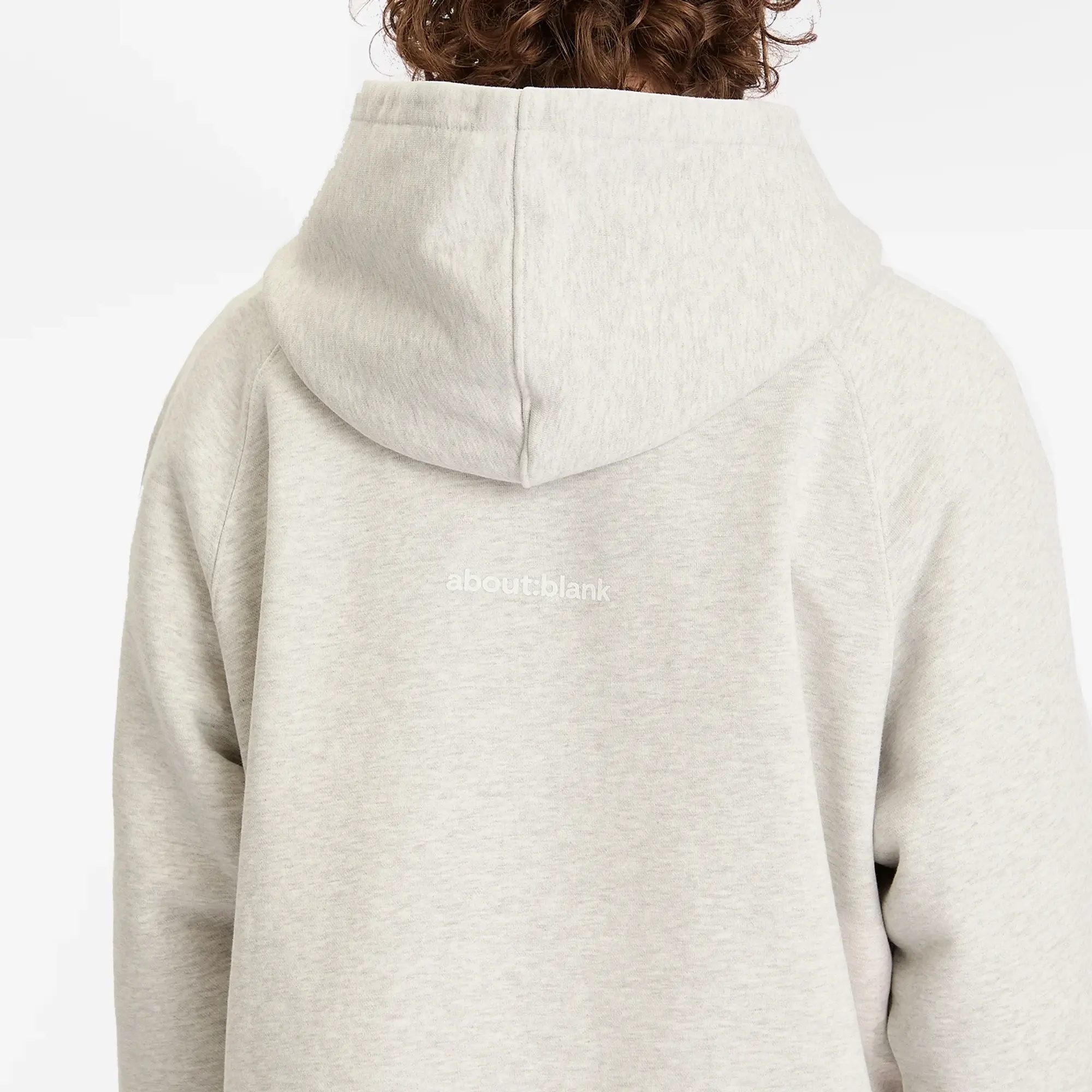 about:blank Men's Monogram Cut Off Hoodie Grey Marl