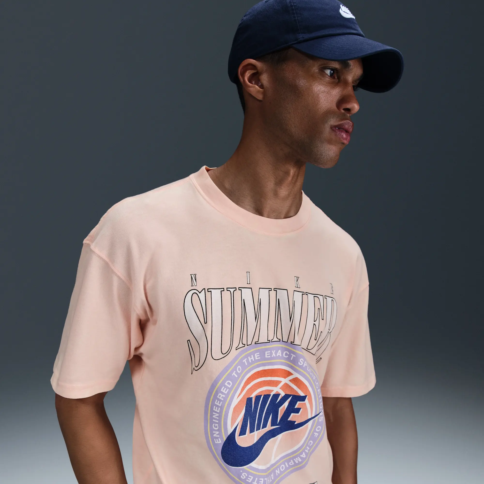 Nike Men's Max90 Basketball T-Shirt - Pink - Cotton