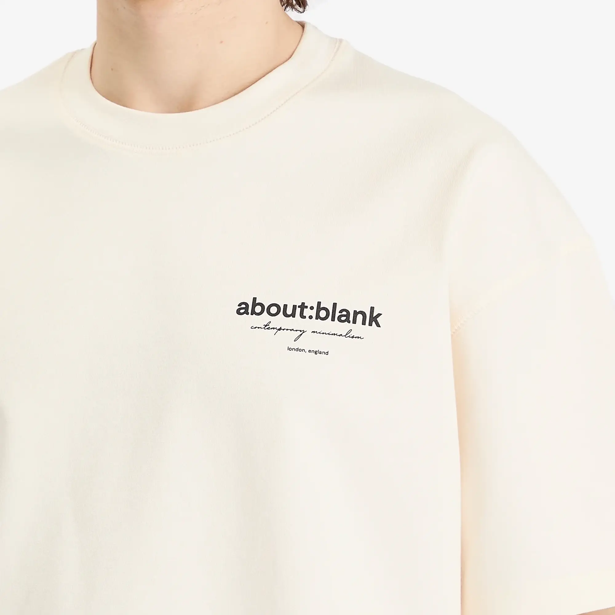 about:blank Men's Reverse T-Shirt Oat/Black
