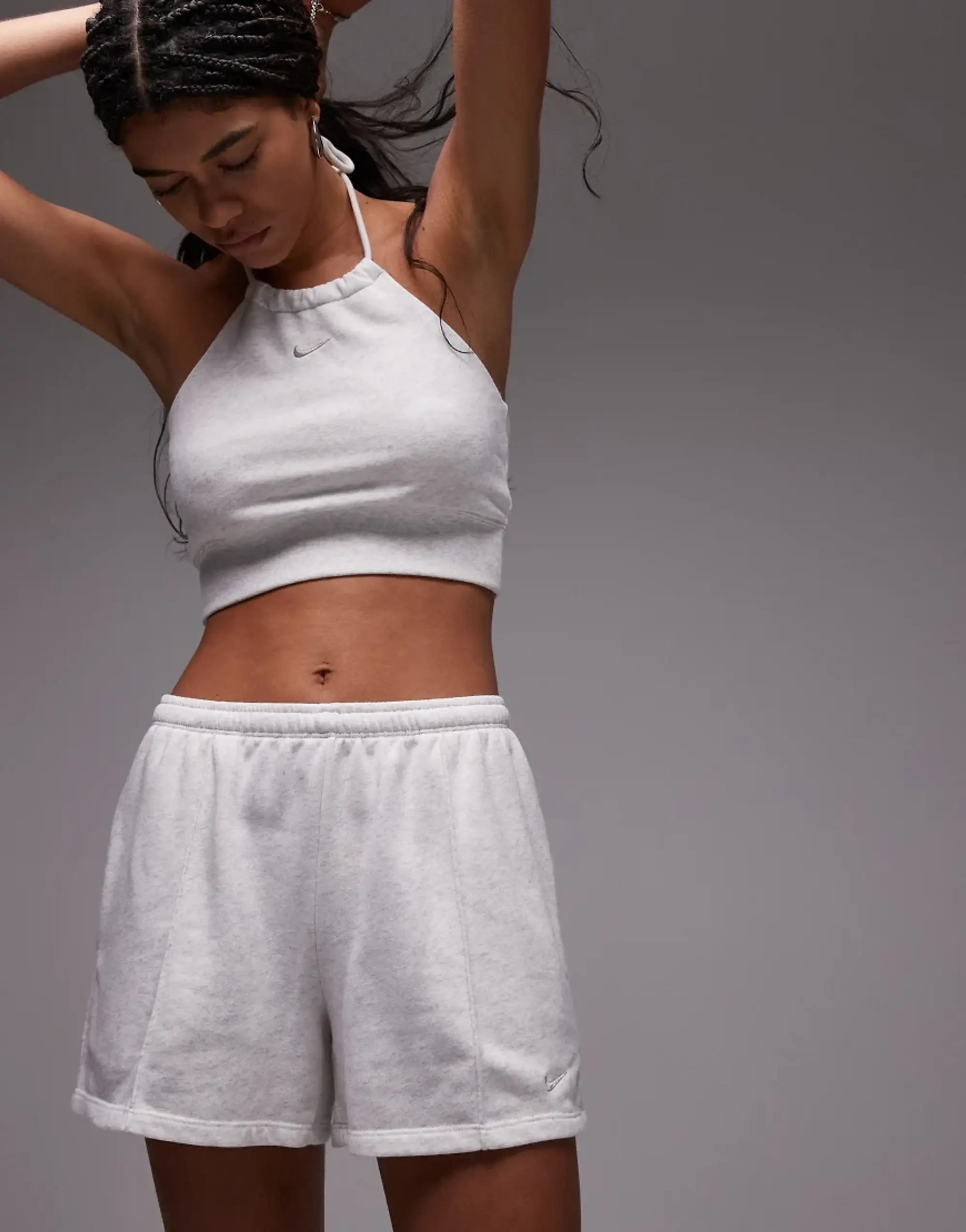 Nike Chill French Terry 4 Inch Shorts In Grey Marl