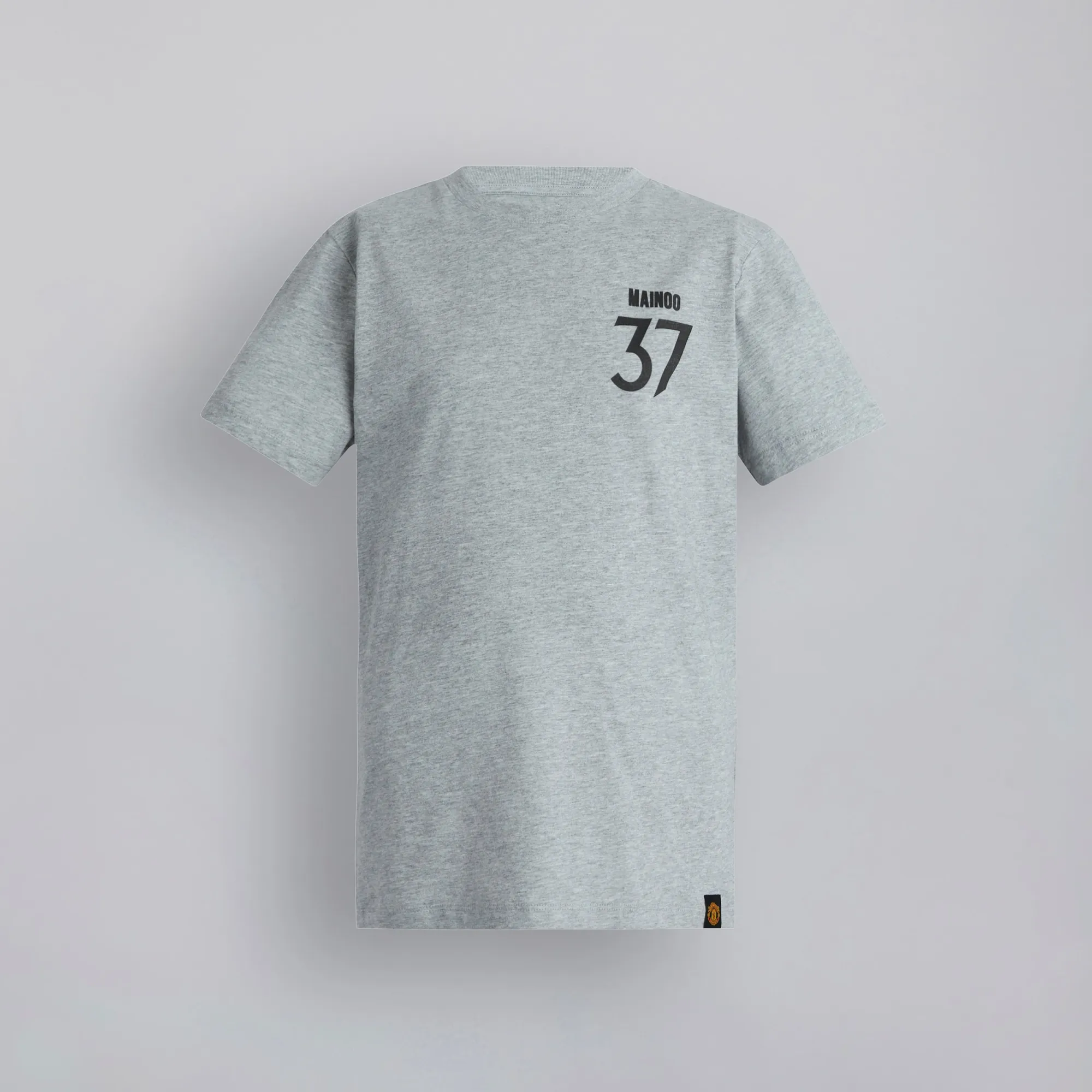 Manchester United Kids Mainoo 37 T-Shirt Grey Marl