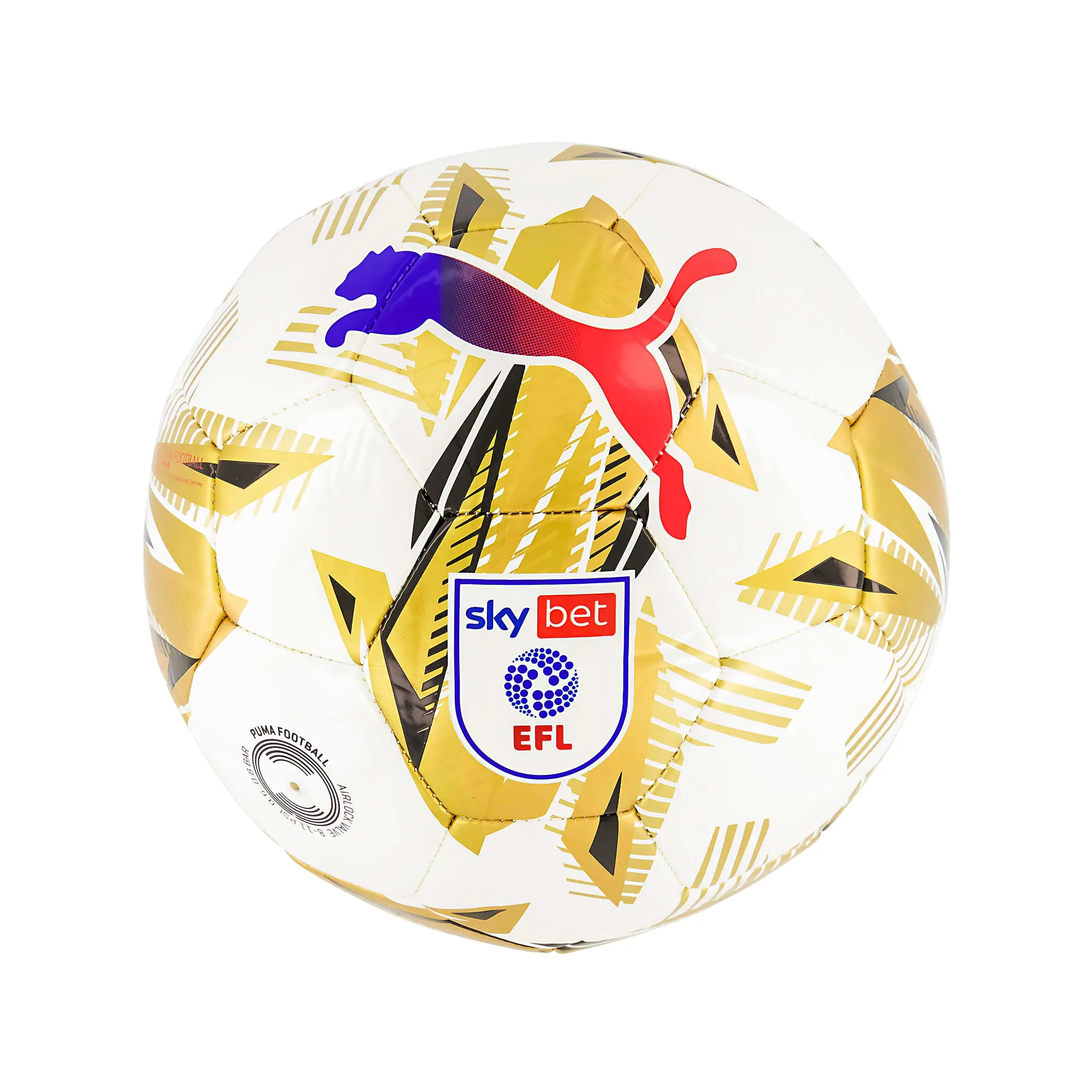PUMA Orbita 6 Sky Bet Efl Football, White/Gold/Black, size 3