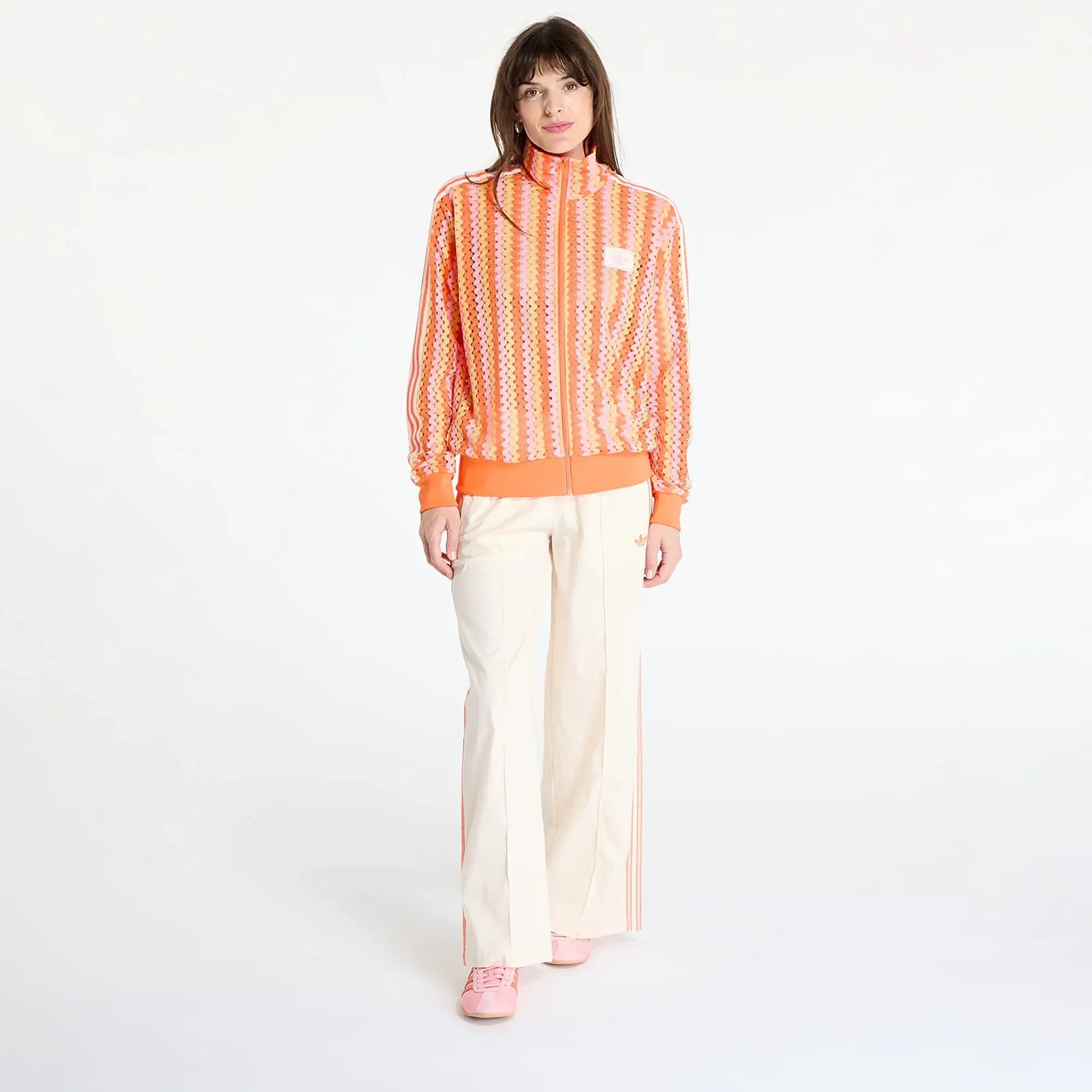 Sweatshirt Adidas Originals Summer Glow Firebird Track Top Semi Lucid Fuchsia/ Hazy Orange/ Semi Solar Orange M