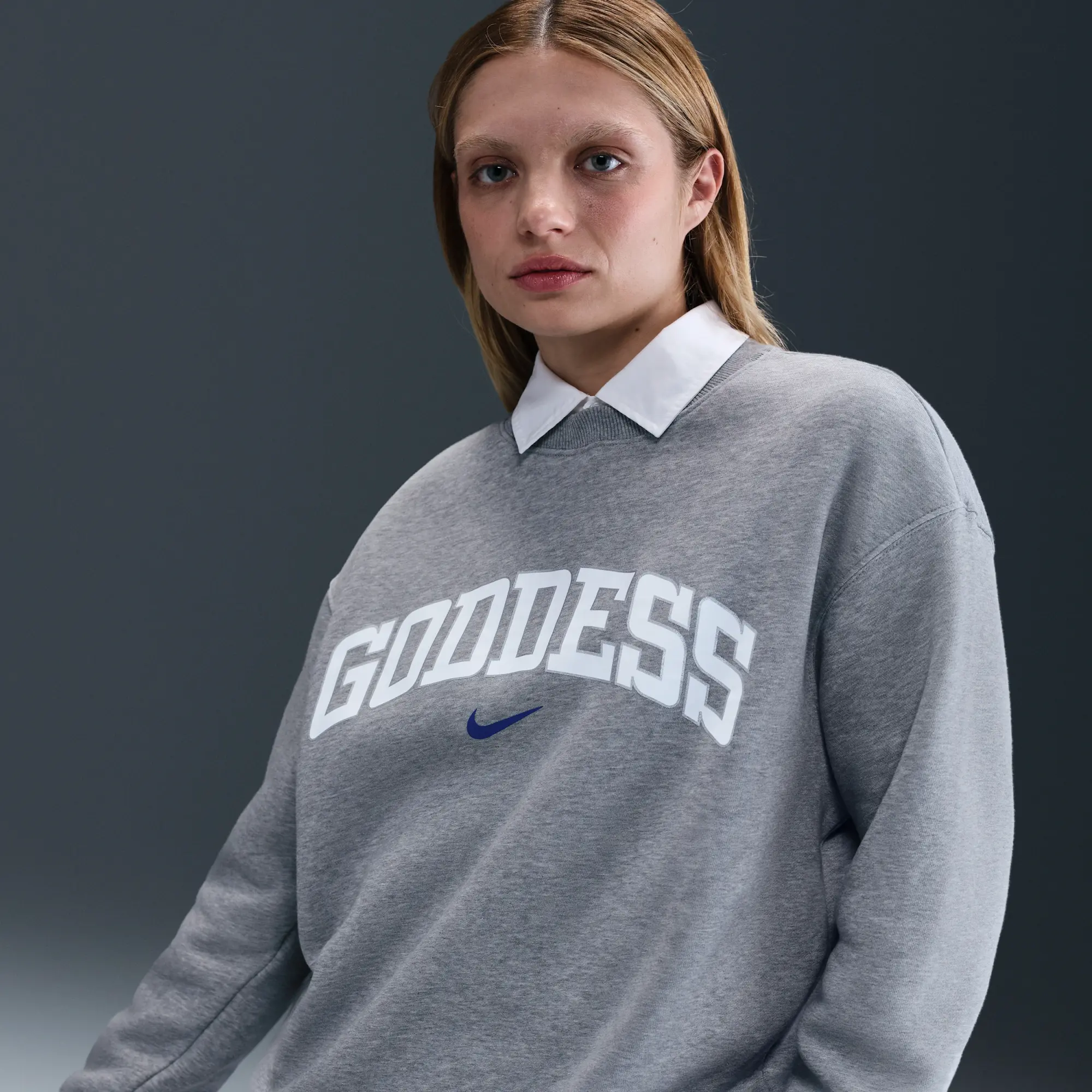 Nike Sportswear Phoenix Fleece Women's Oversized Crew-neck Sweatshirt - Grey - Cotton/Polyester