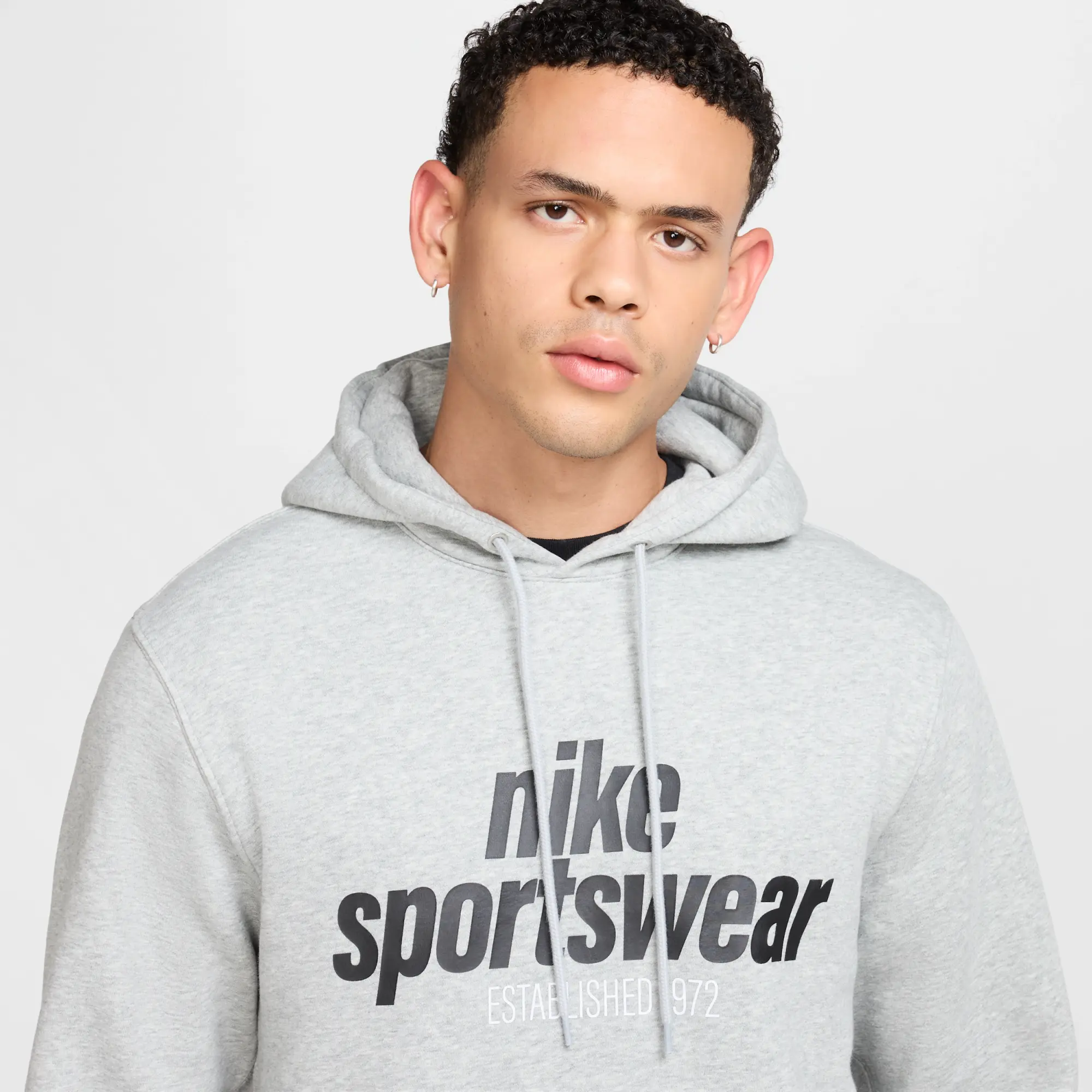 Nike Club Men's Fleece Pullover Hoodie - Grey - Cotton/Polyester