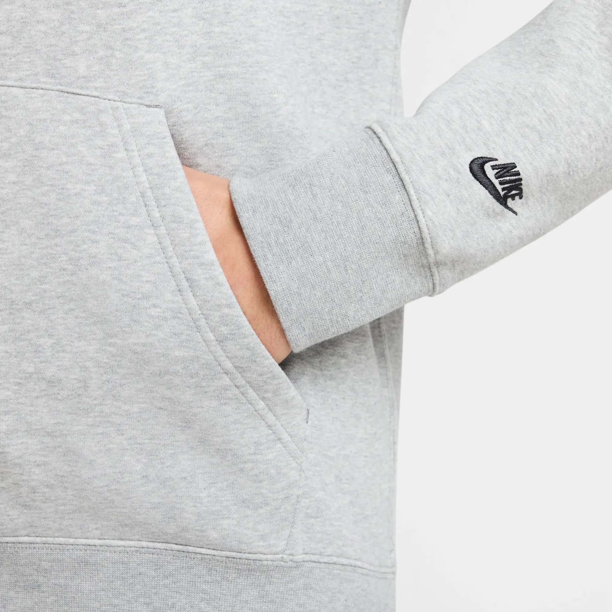 Nike Club Men's Fleece Pullover Hoodie - Grey - Cotton/Polyester