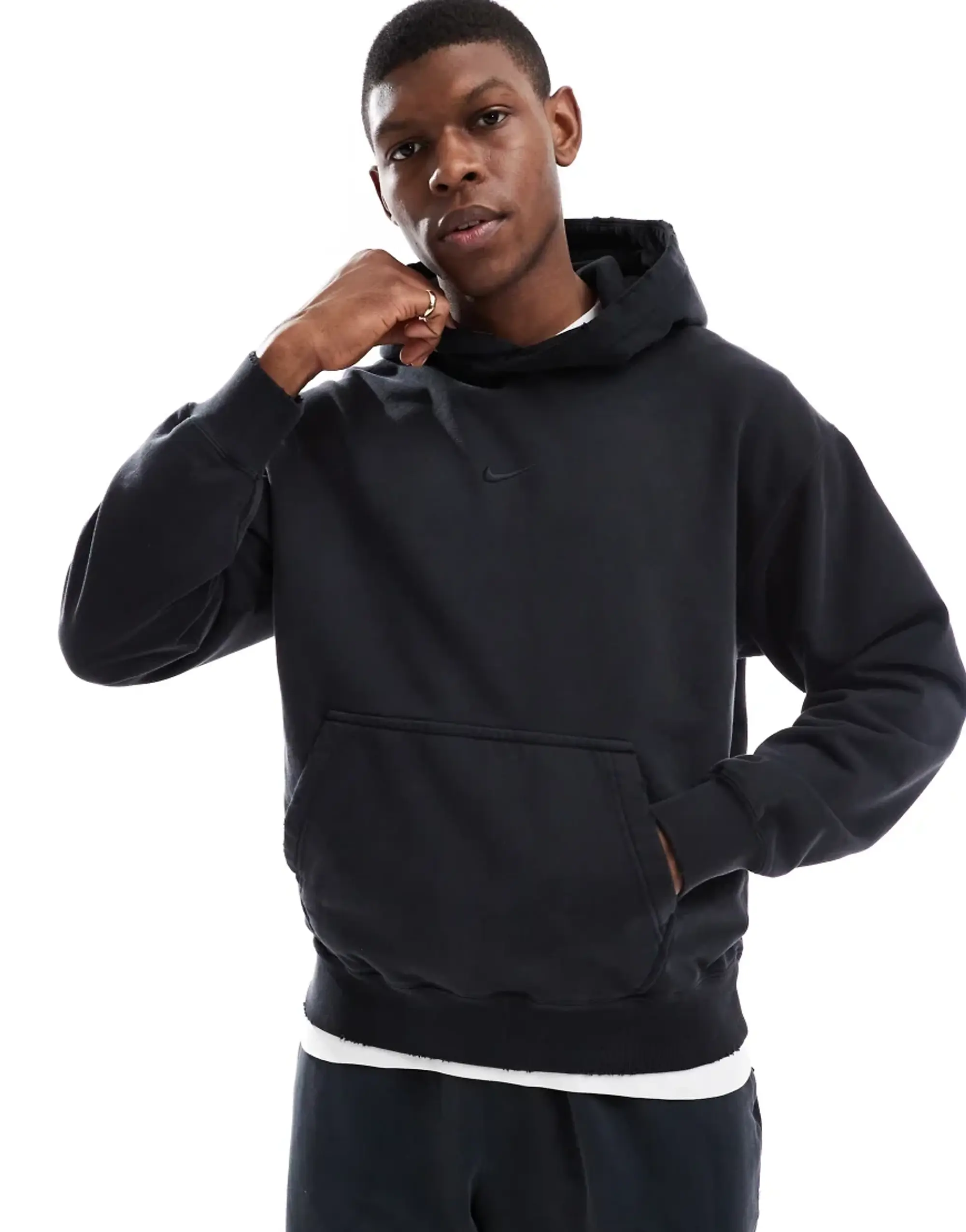 Nike Nam Washed Hoodie - Black - Mens
