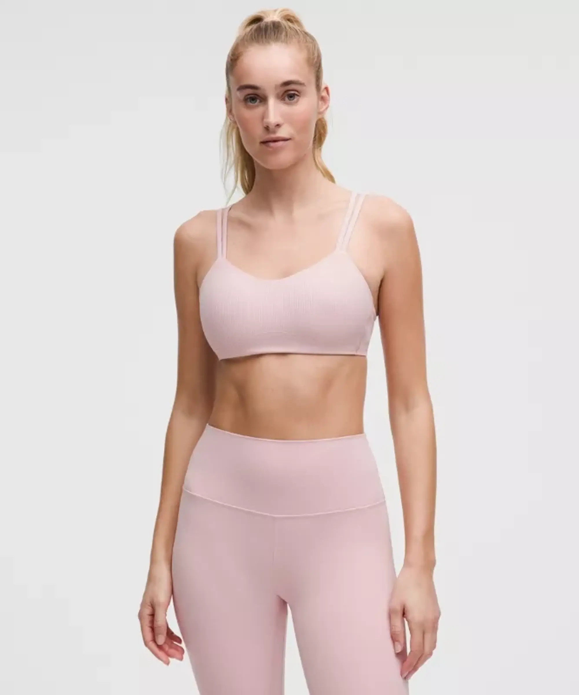 lululemon – Women's Like a Cloud Ribbed Sports Bra Light Support, B/C Cup – Color Pink – Size 10