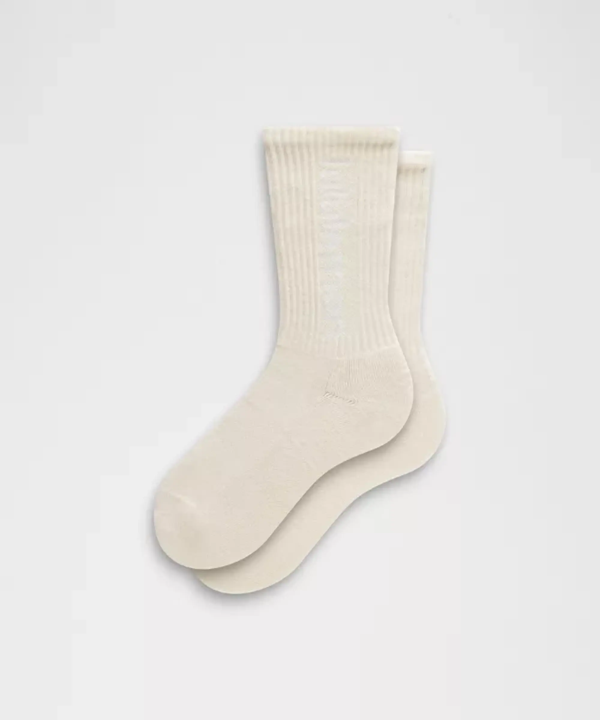 lululemon – Unisex Daily Essential Crew Socks Wordmark – Color White – Size L